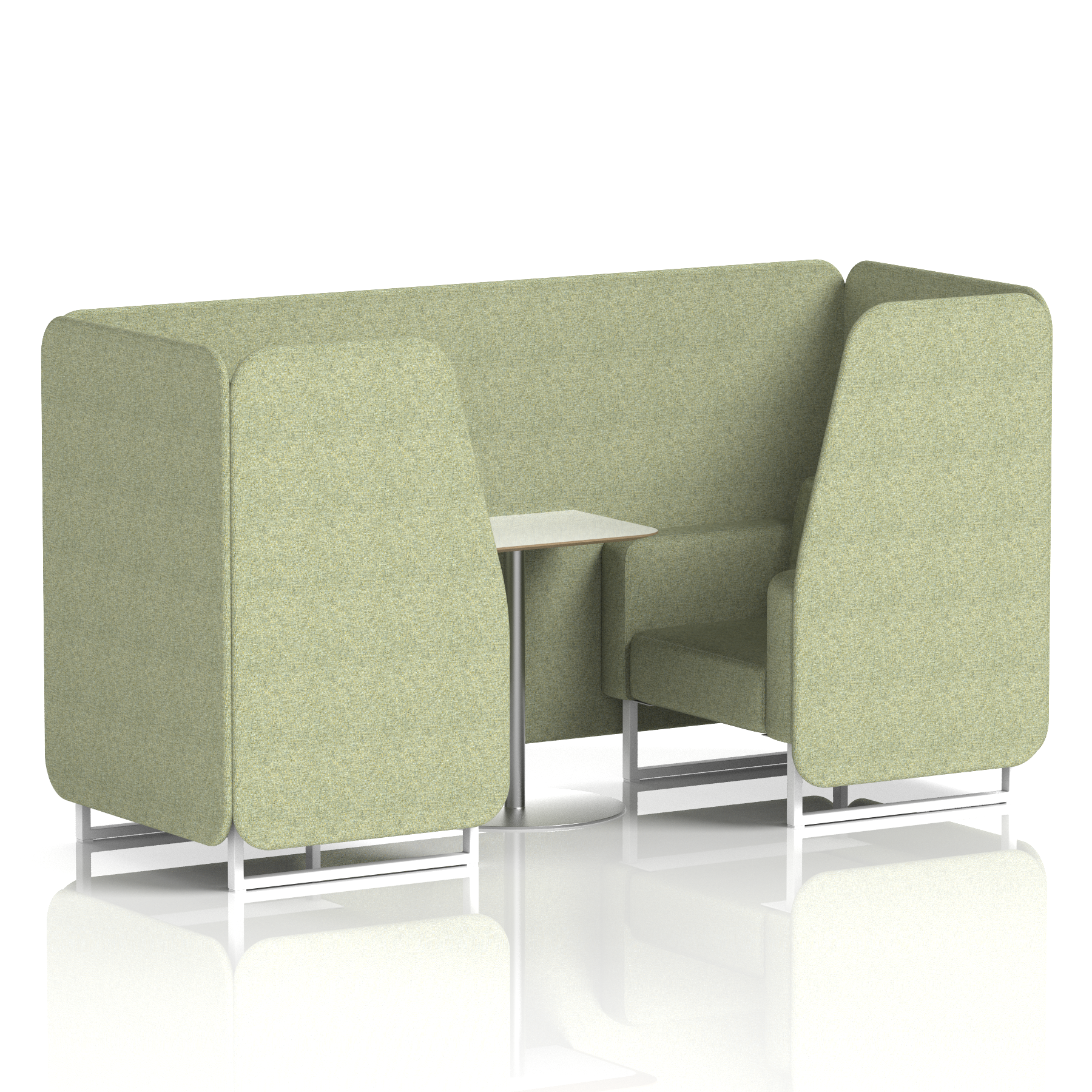 Brixworth Booth With White Legs And White Table In Single Tone