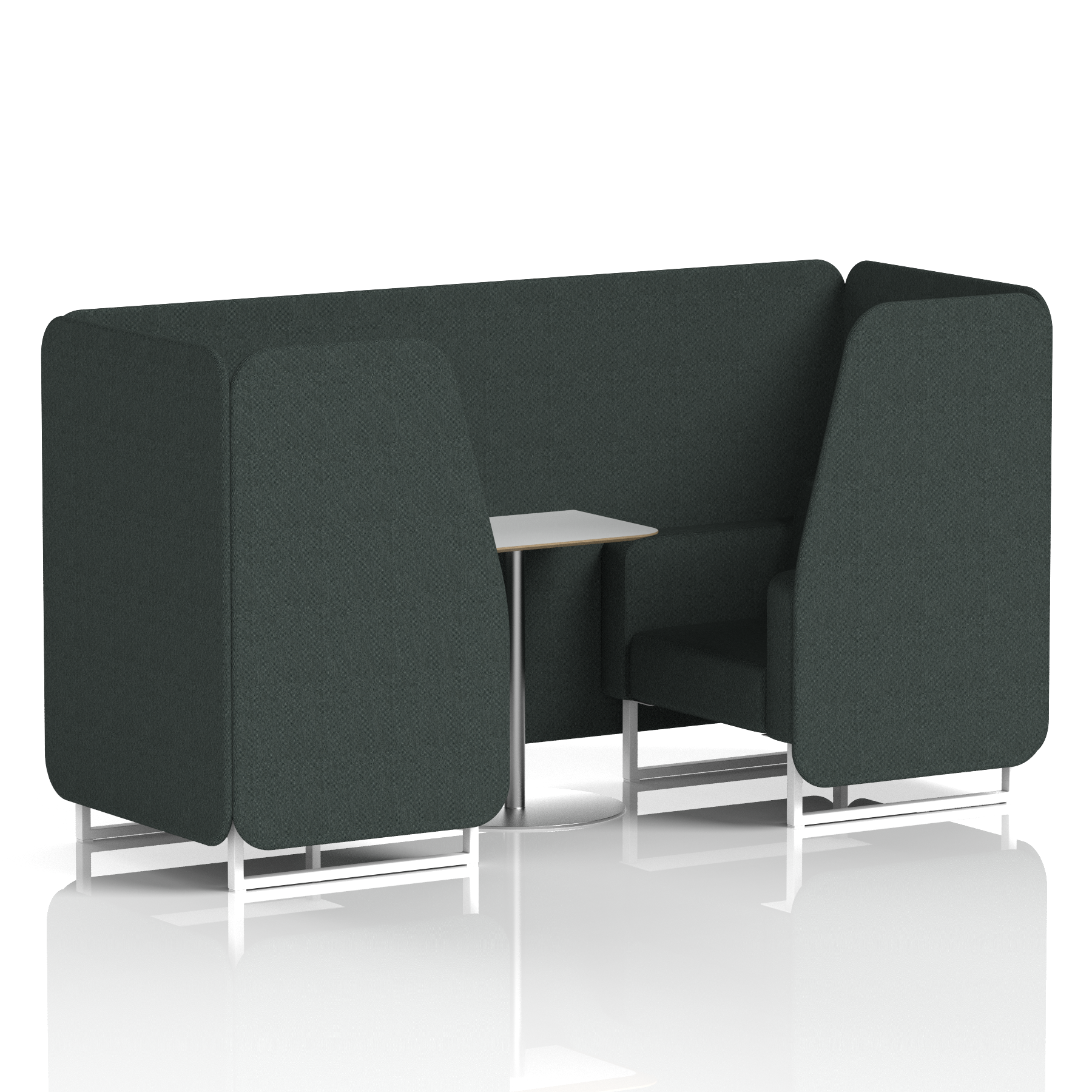 Brixworth Booth With White Legs And White Table In Single Tone