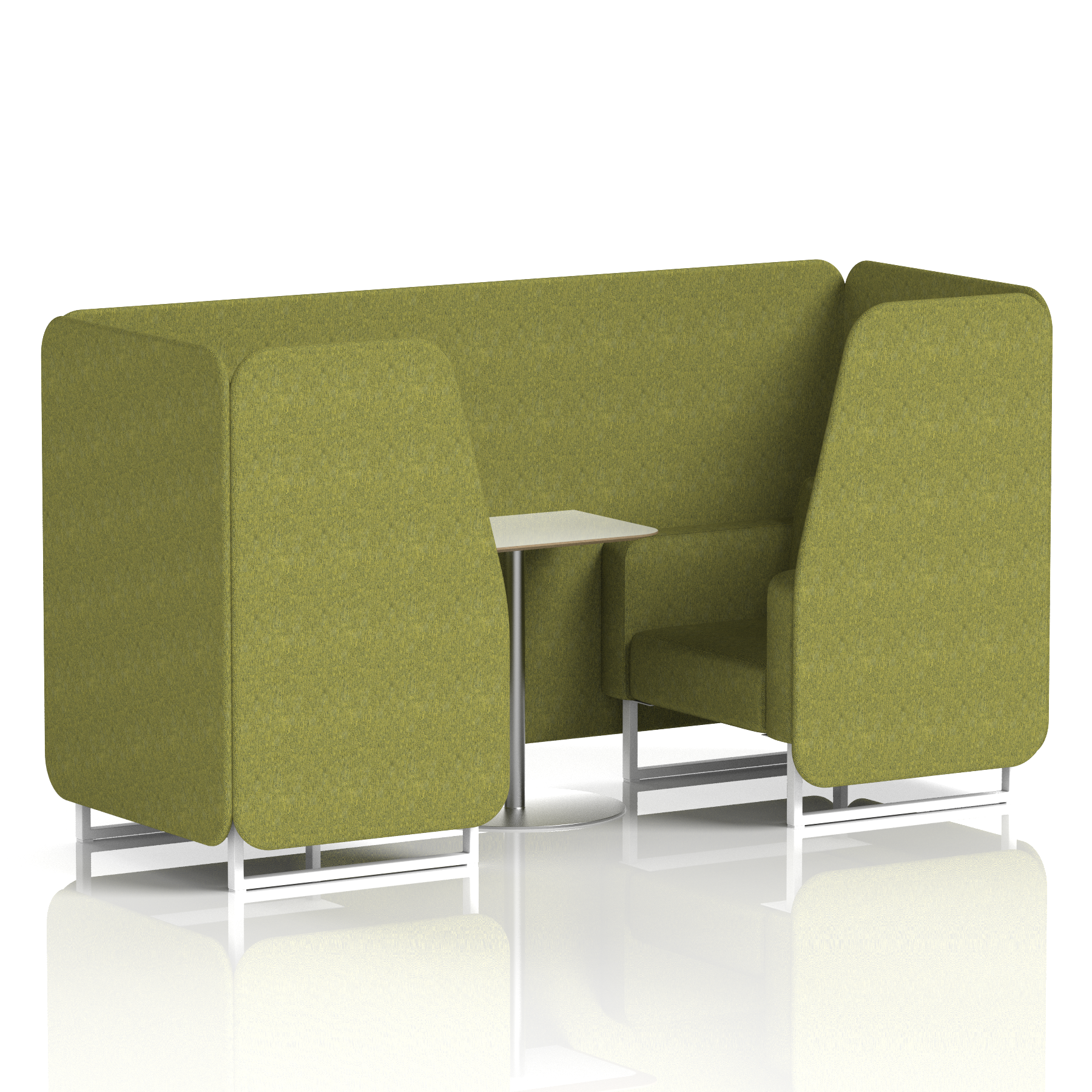 Brixworth Booth With White Legs And White Table In Single Tone