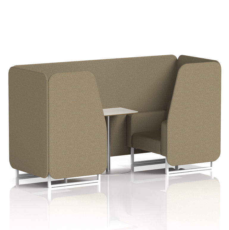Brixworth Booth With White Legs And White Table In Single Tone