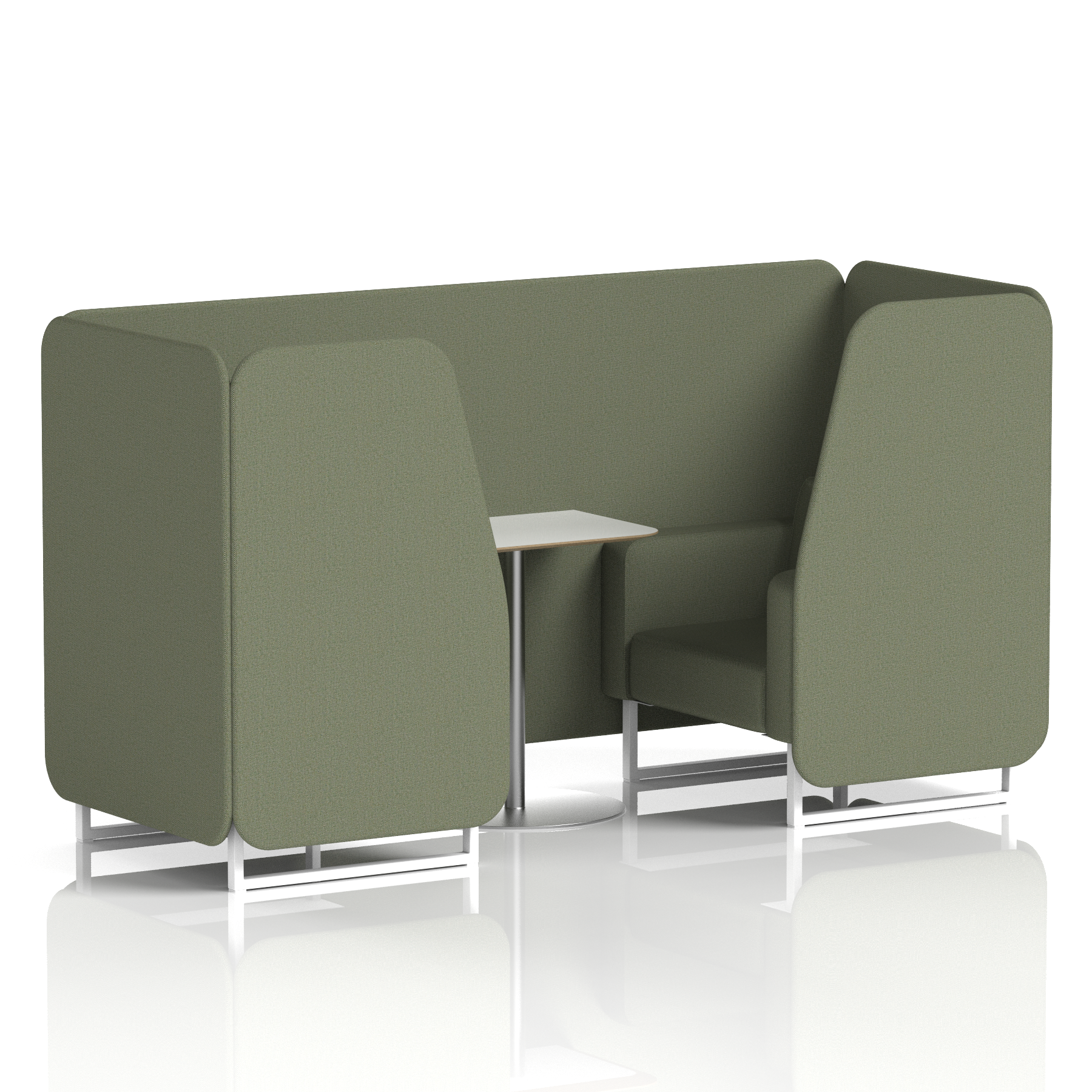 Brixworth Booth With White Legs And White Table In Single Tone