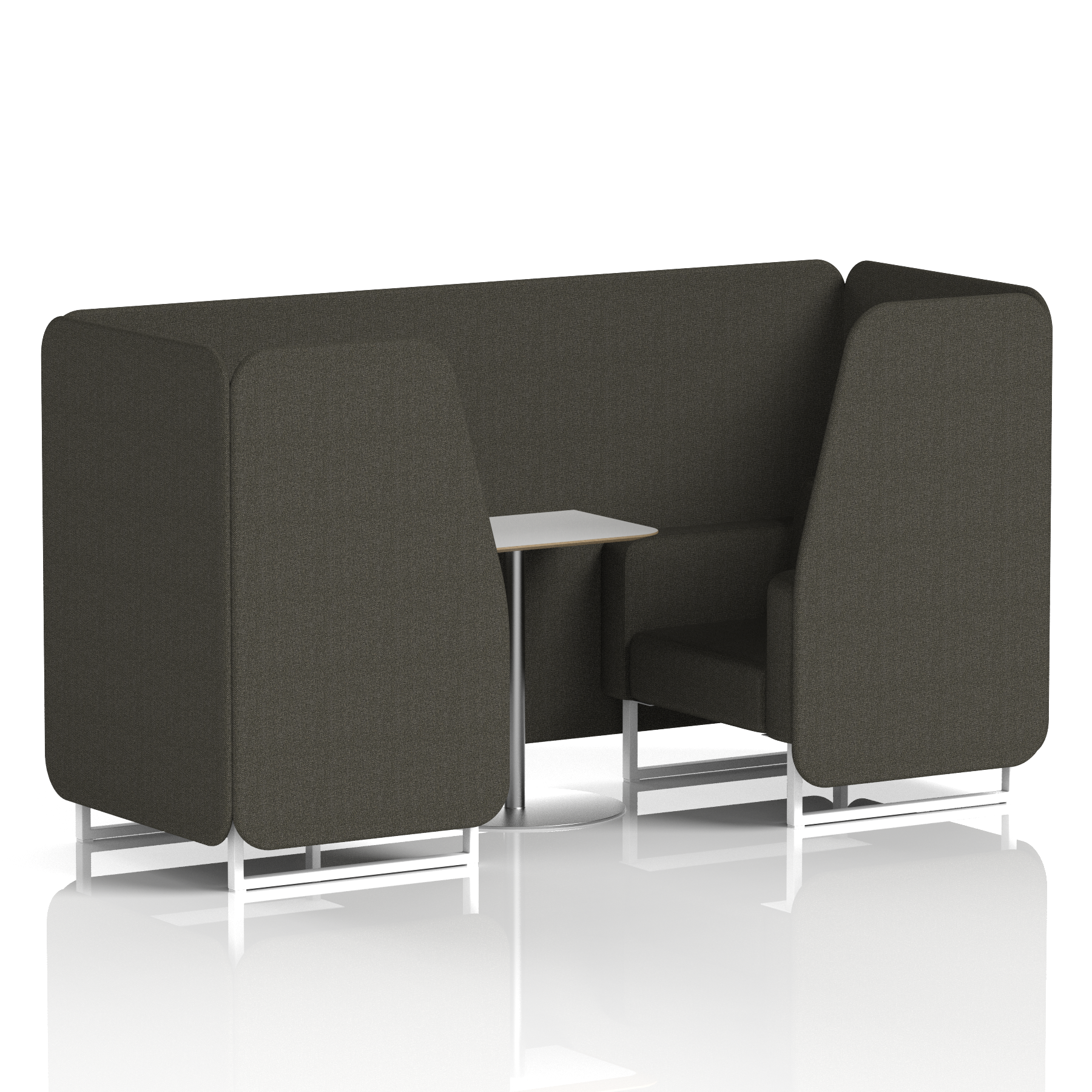 Brixworth Booth With White Legs And White Table In Single Tone