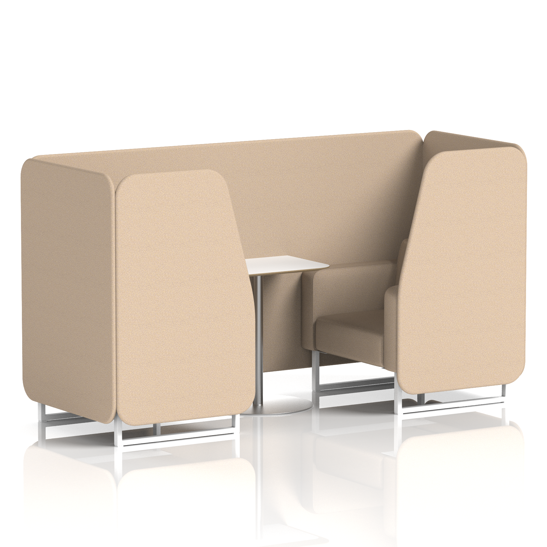 Brixworth Booth With White Legs And White Table In Single Tone