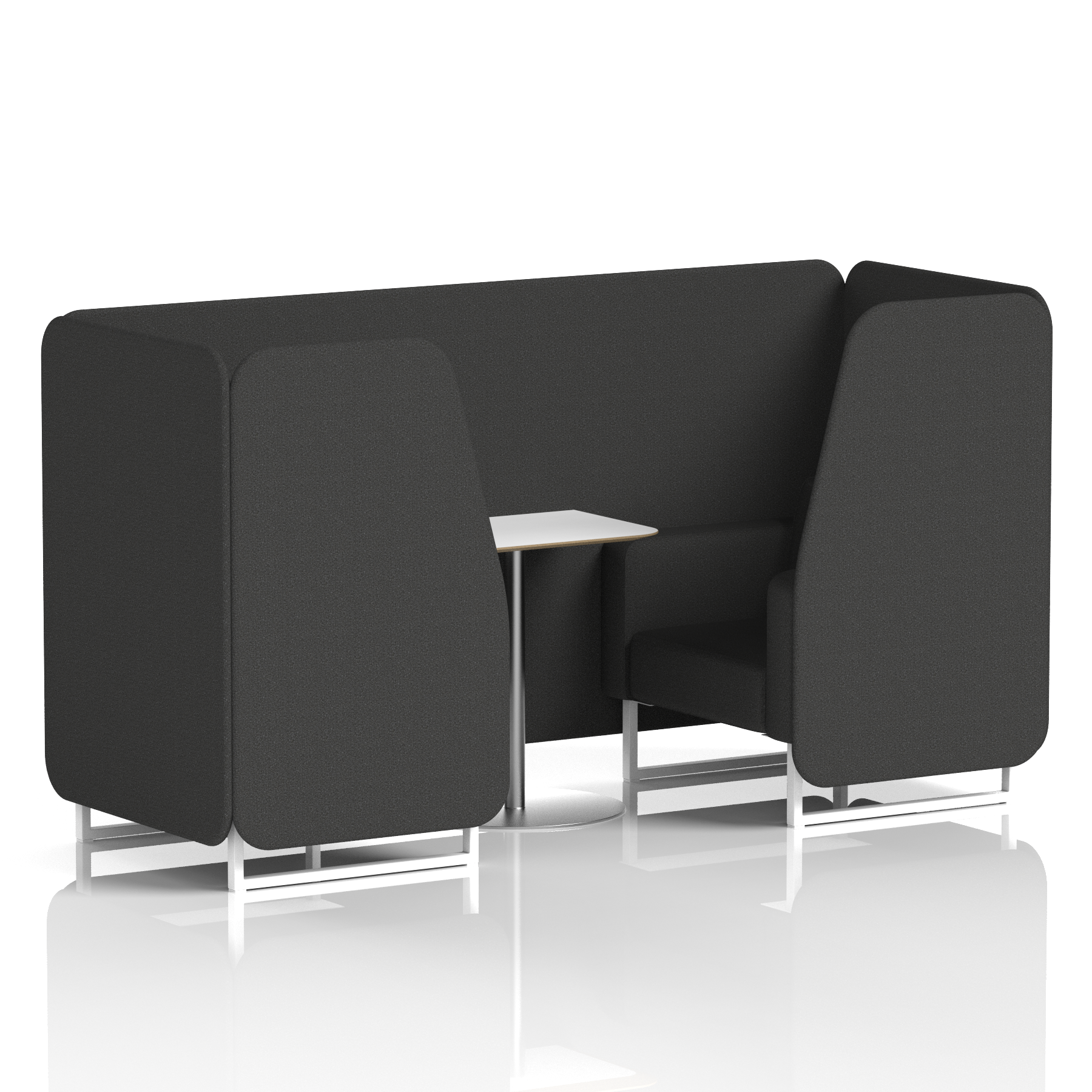 Brixworth Booth With White Legs And White Table In Single Tone
