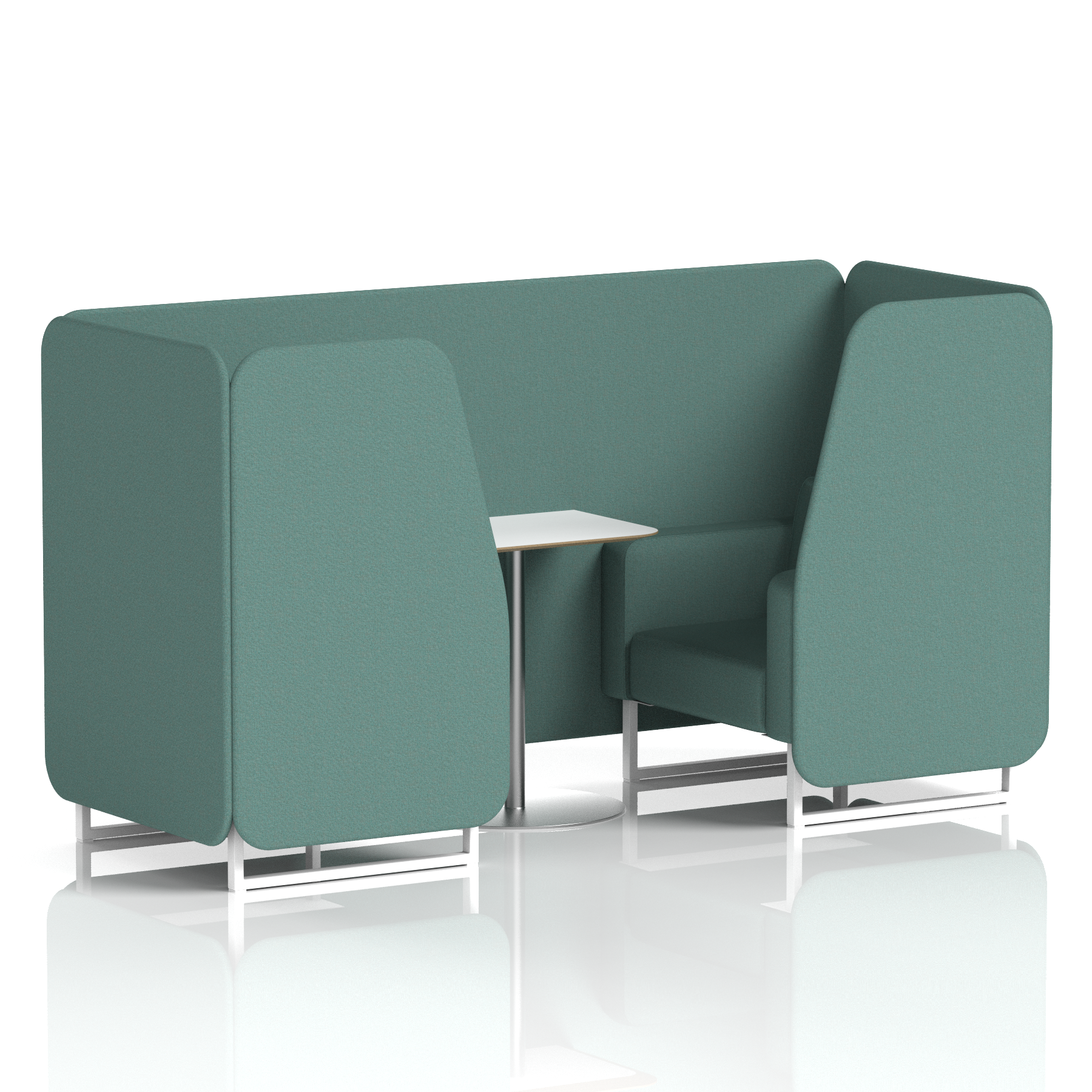 Brixworth Booth With White Legs And White Table In Single Tone