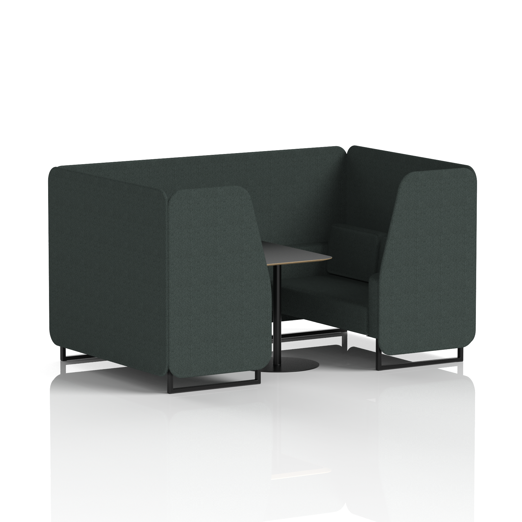 Brixworth Booth With Black Legs And Black Table In Single Tone