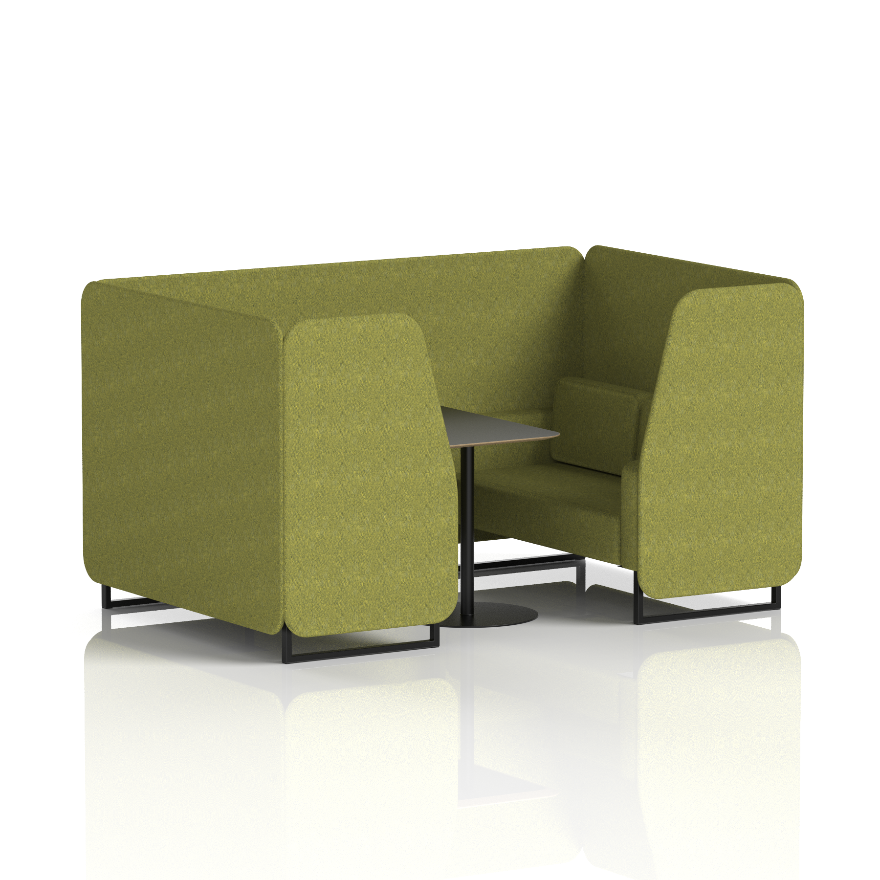 Brixworth Booth With Black Legs And Black Table In Single Tone