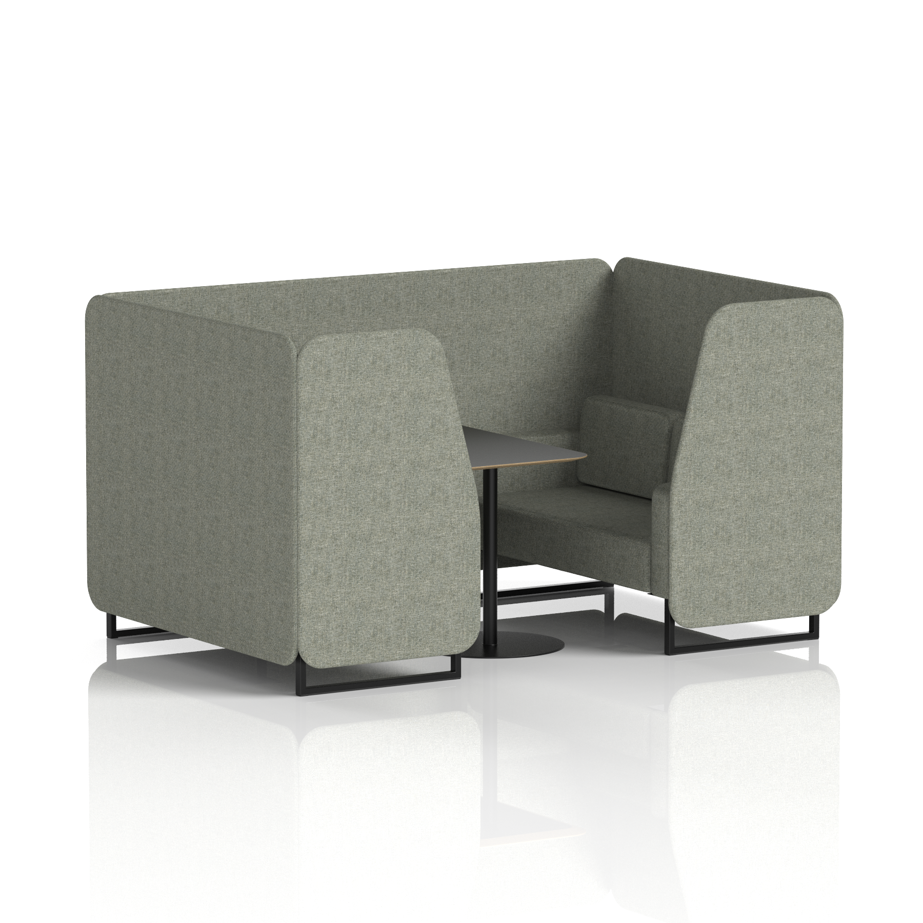 Brixworth Booth With Black Legs And Black Table In Single Tone