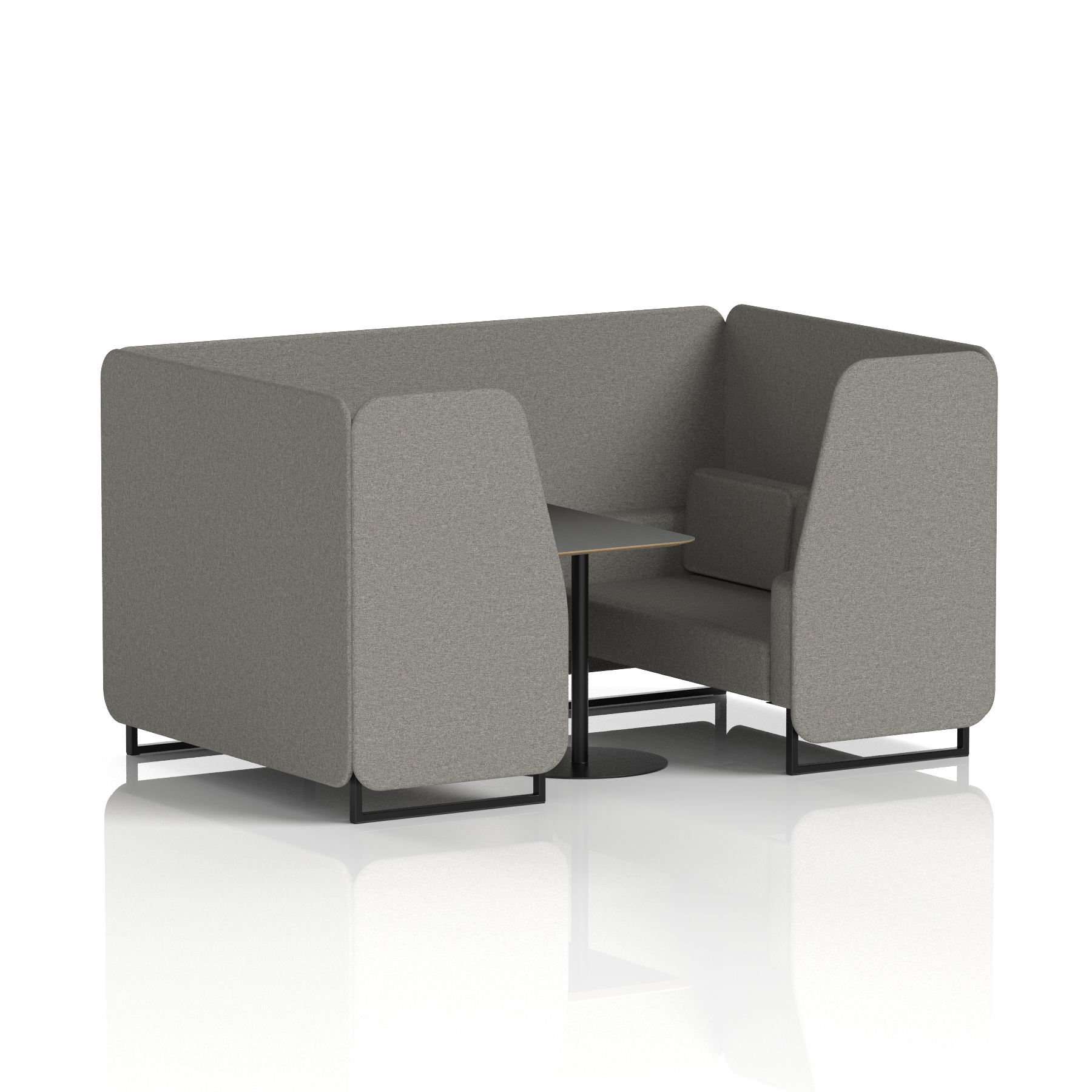 Brixworth Booth With Black Legs And Black Table In Single Tone