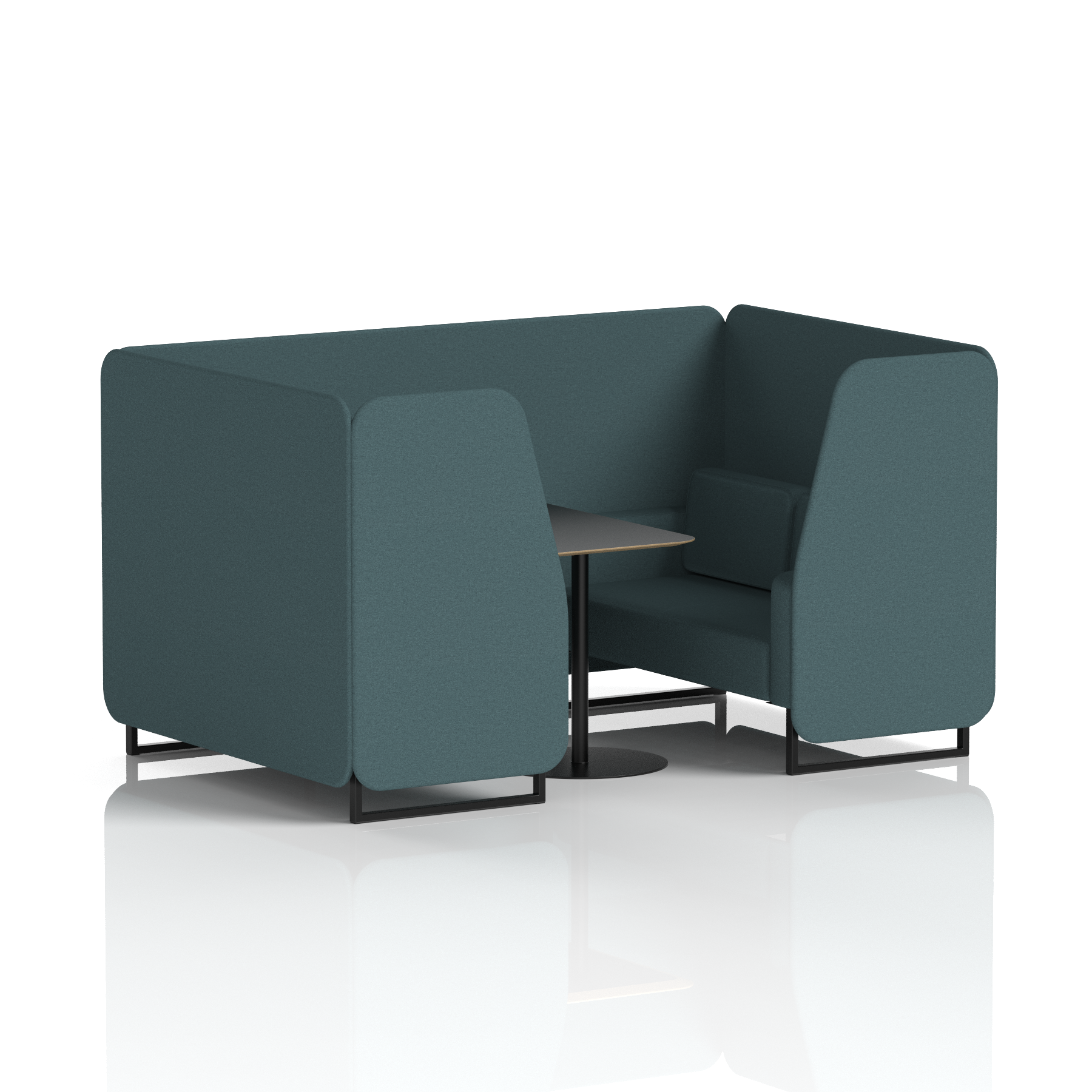 Brixworth Booth With Black Legs And Black Table In Single Tone