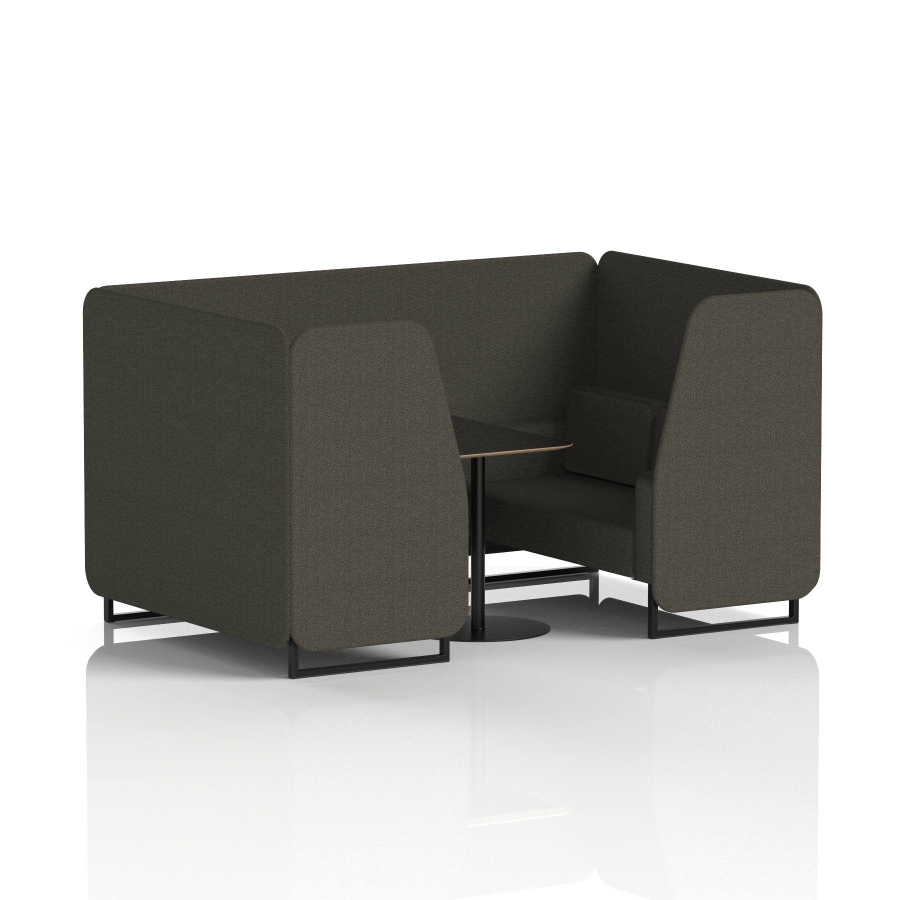 Brixworth Booth With Black Legs And Black Table In Single Tone