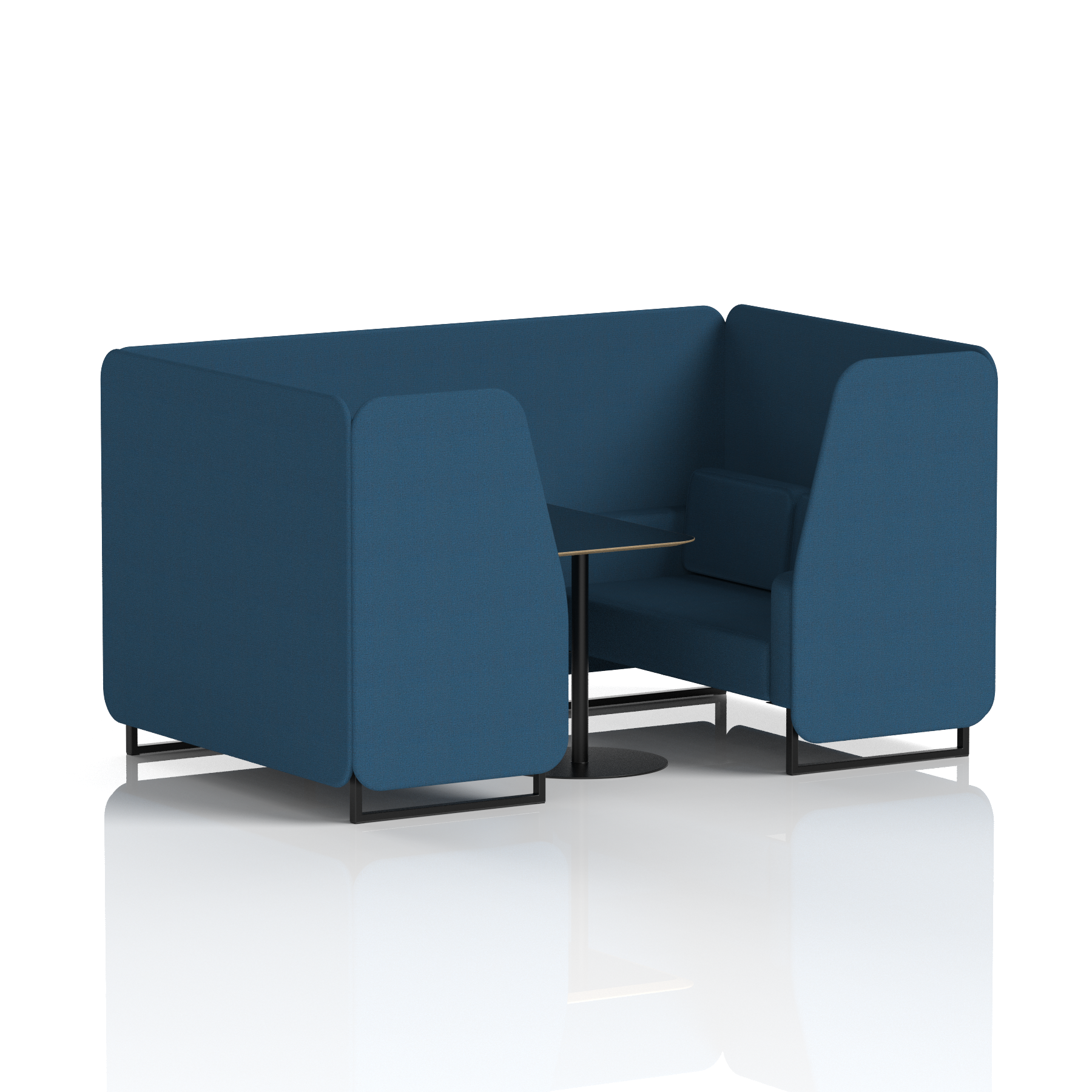 Brixworth Booth With Black Legs And Black Table In Single Tone