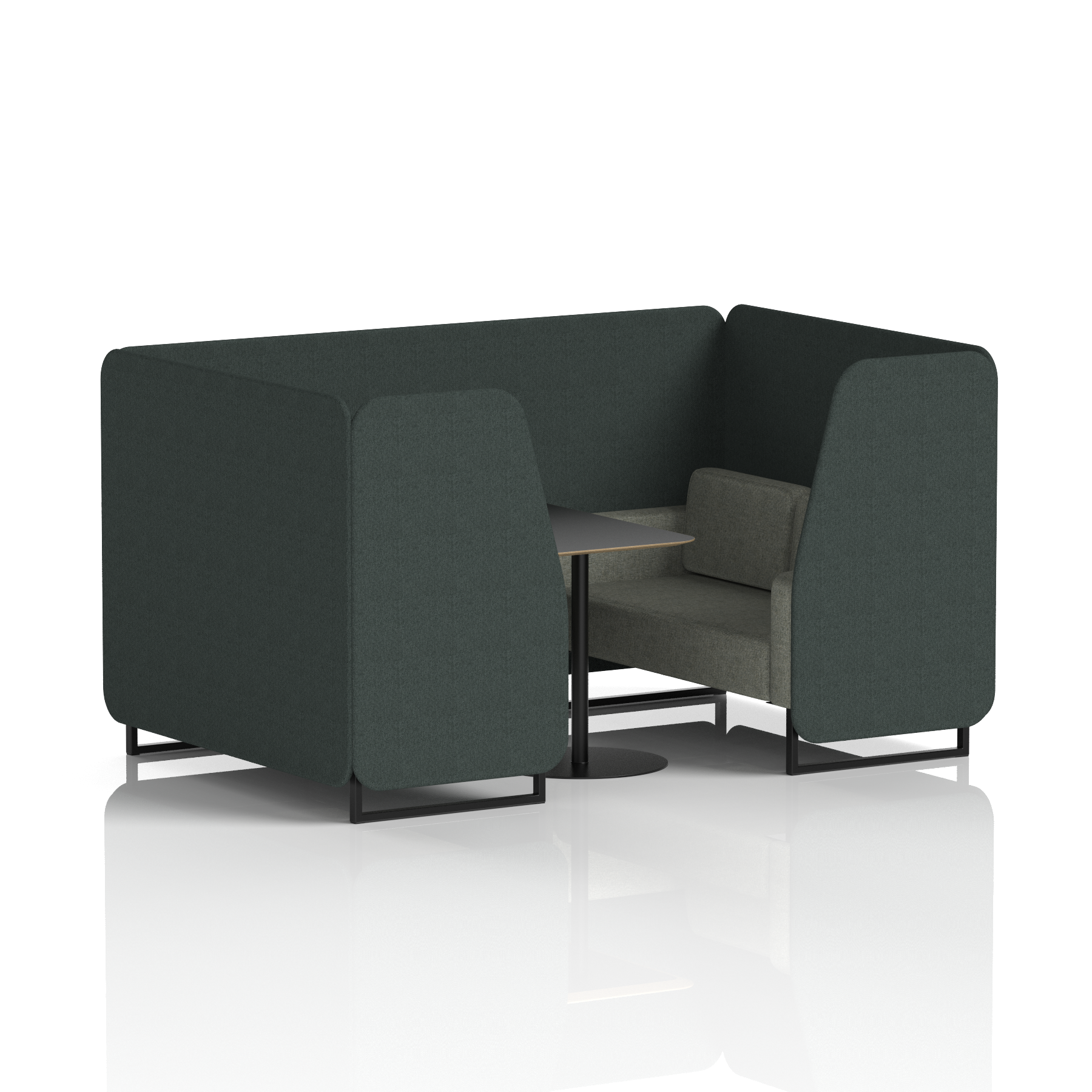 Brixworth Booth With Black Legs And Black Table In Two Tone
