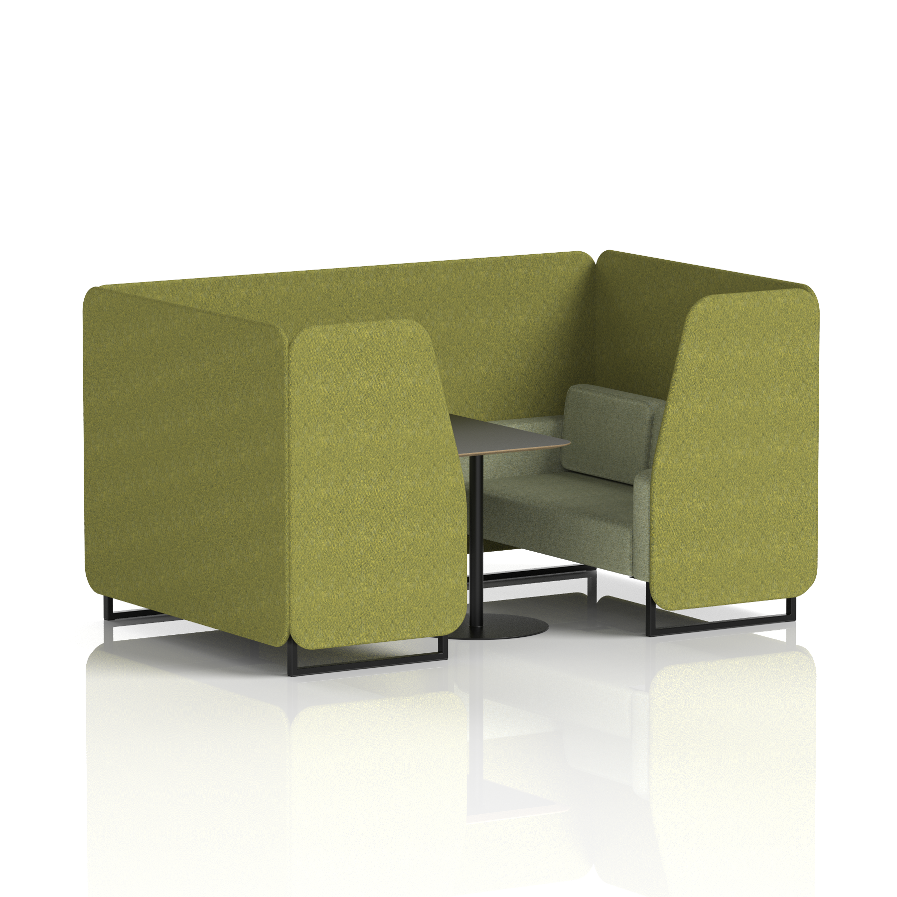 Brixworth Booth With Black Legs And Black Table In Two Tone