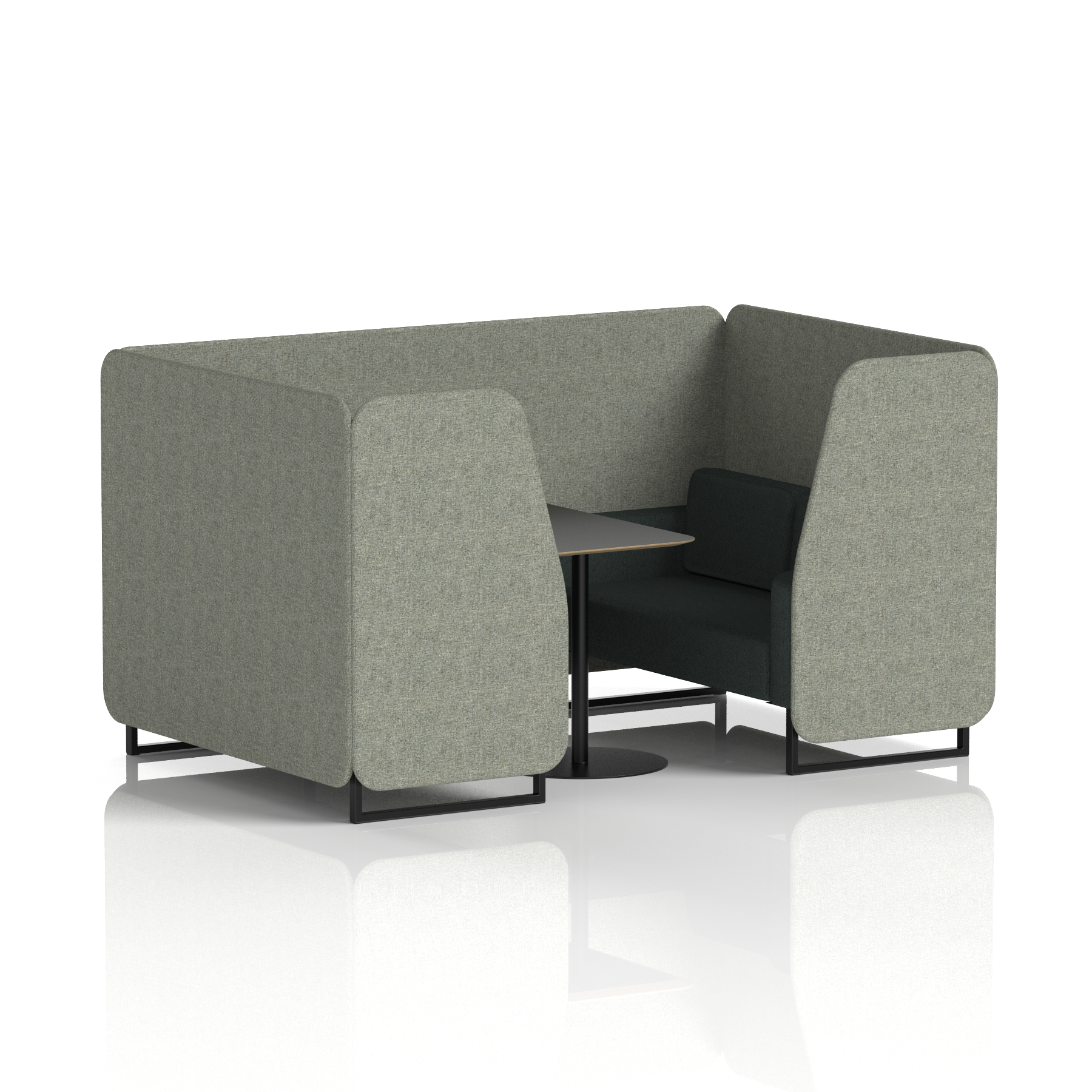 Brixworth Booth With Black Legs And Black Table In Two Tone