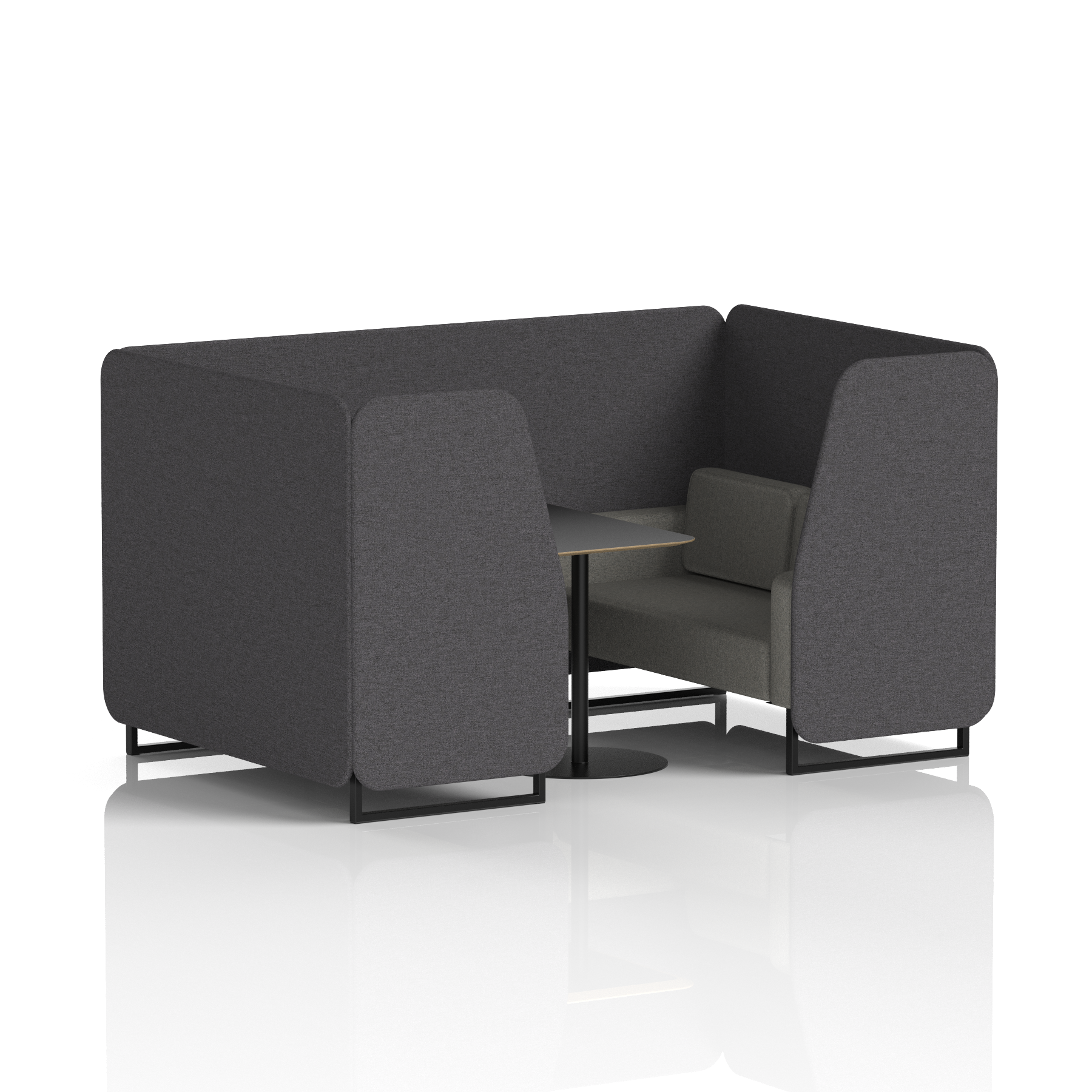 Brixworth Booth With Black Legs And Black Table In Two Tone