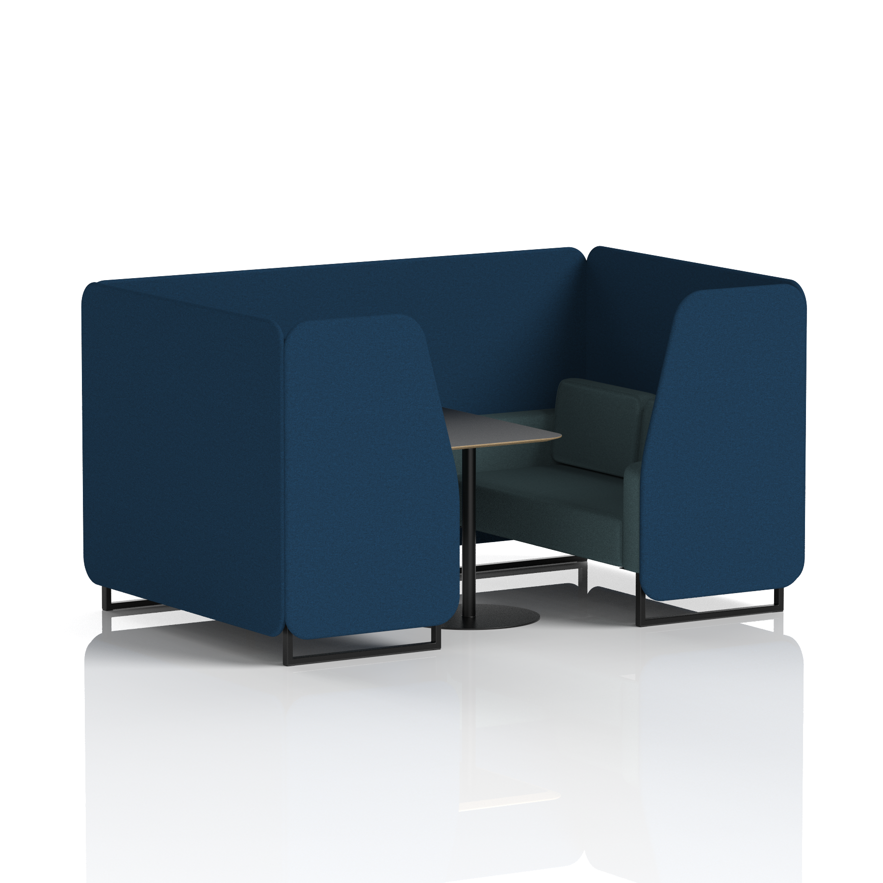 Brixworth Booth With Black Legs And Black Table In Two Tone