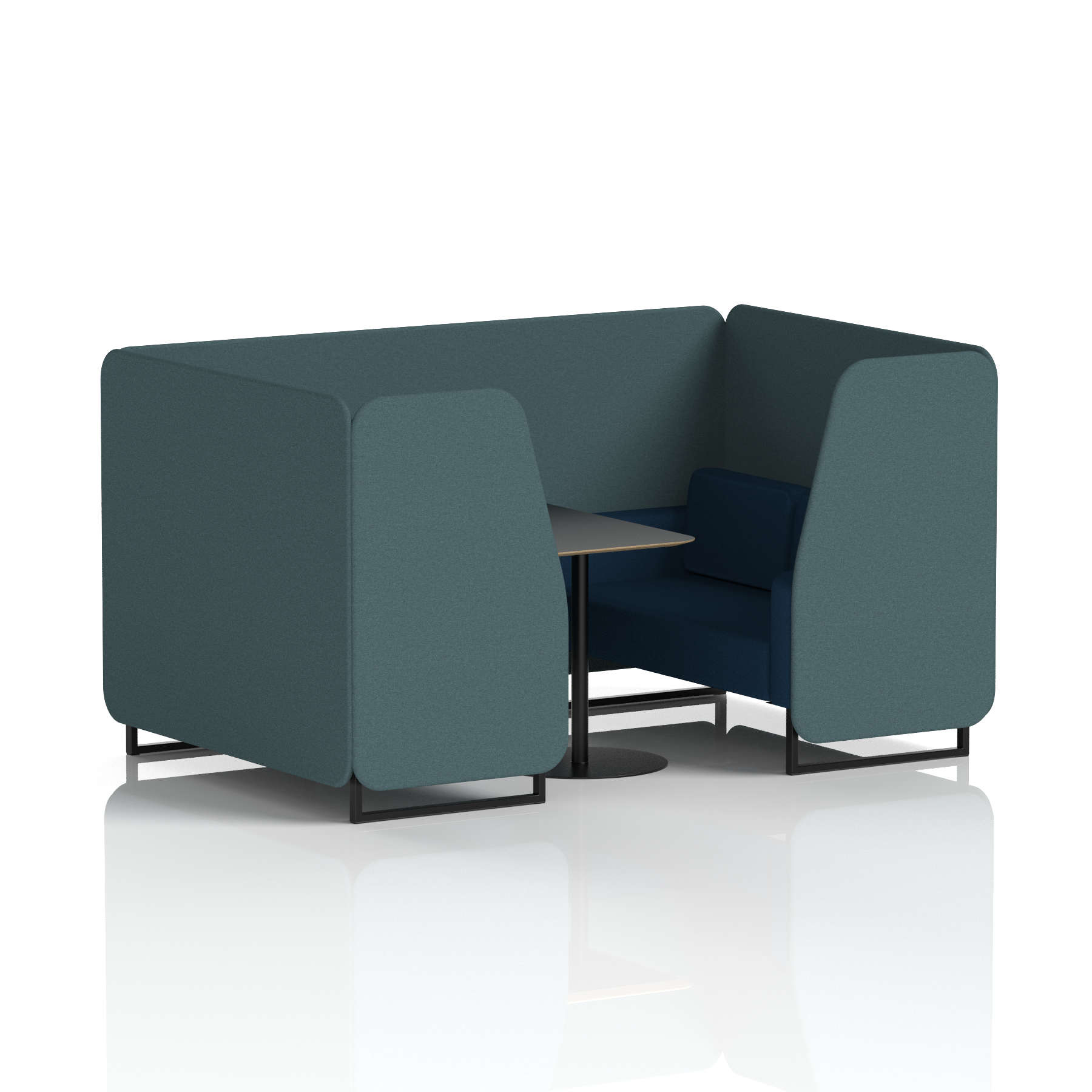 Brixworth Booth With Black Legs And Black Table In Two Tone