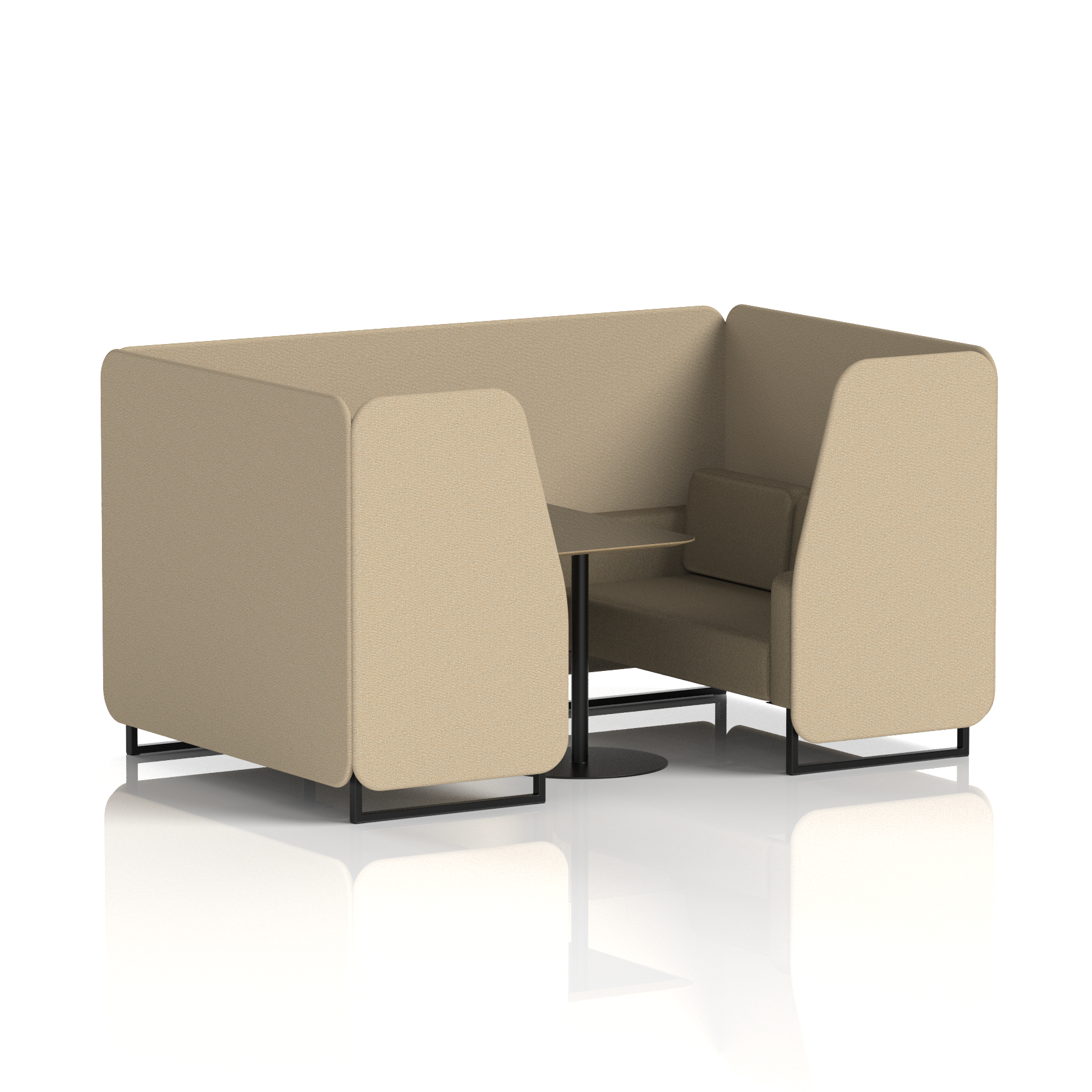 Brixworth Booth With Black Legs And Black Table In Two Tone