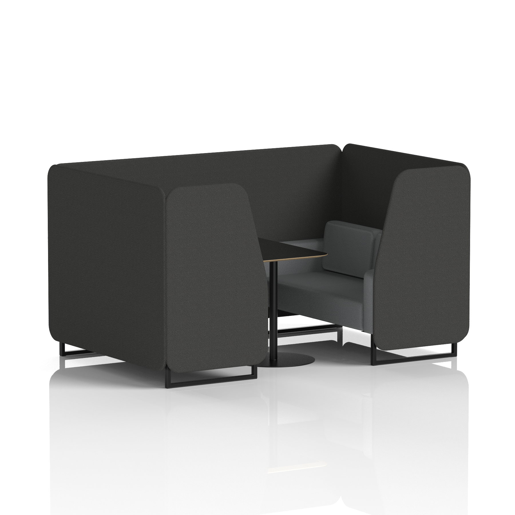 Brixworth Booth With Black Legs And Black Table In Two Tone