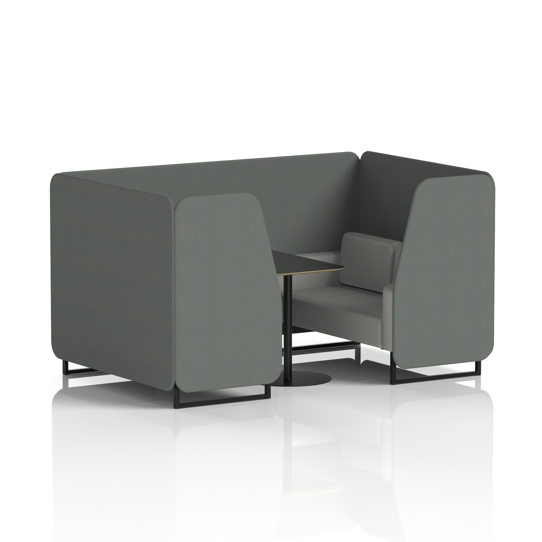Brixworth Booth With Black Legs And Black Table In Two Tone