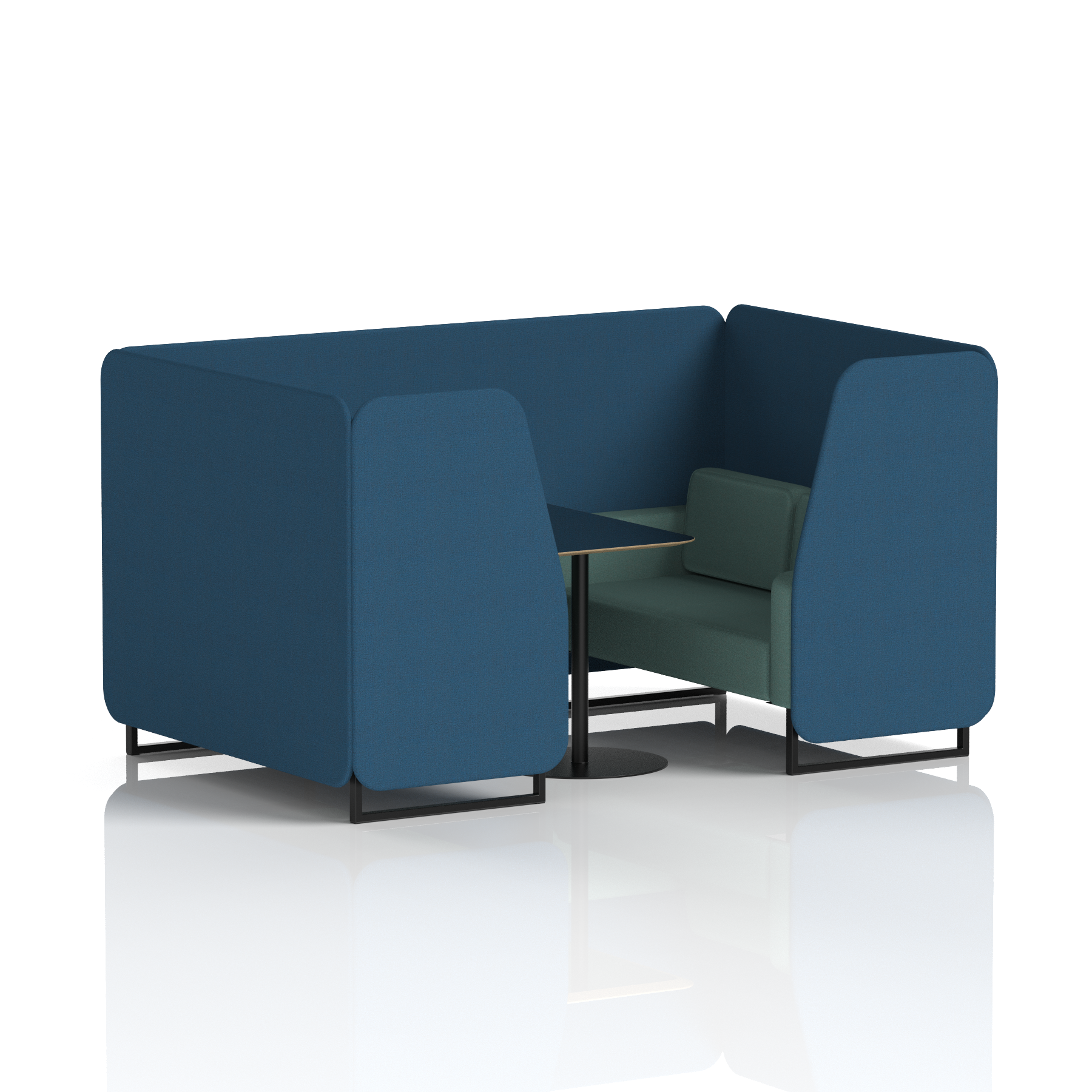 Brixworth Booth With Black Legs And Black Table In Two Tone