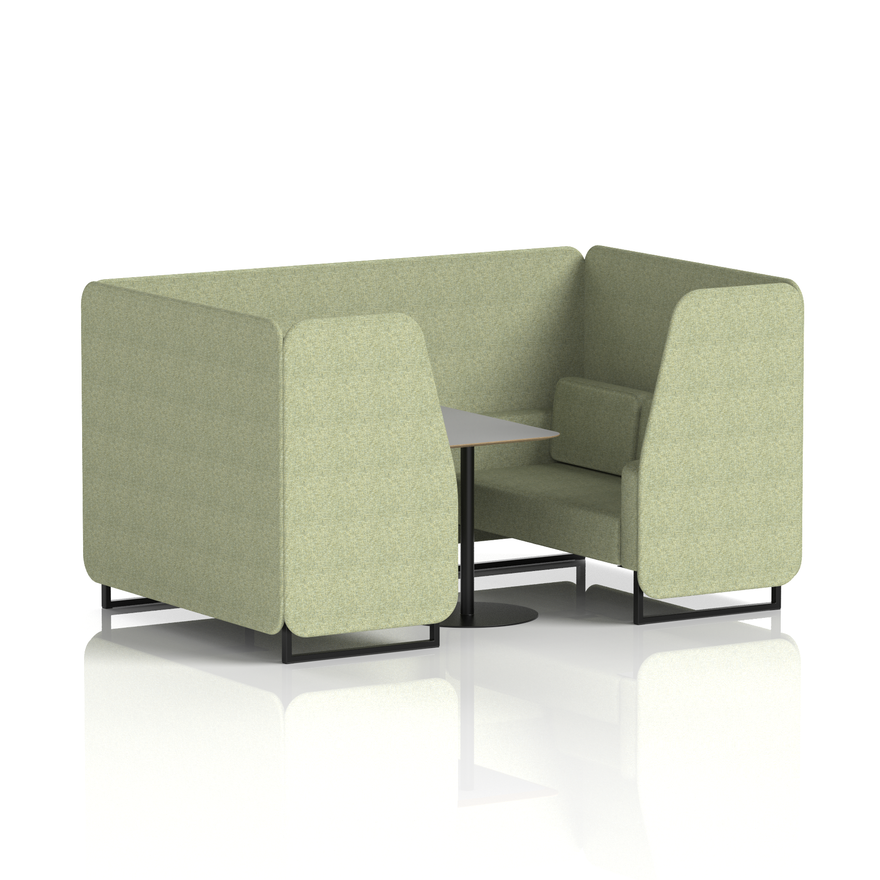 Brixworth Booth With Black Legs And Grey Table In Single Tone
