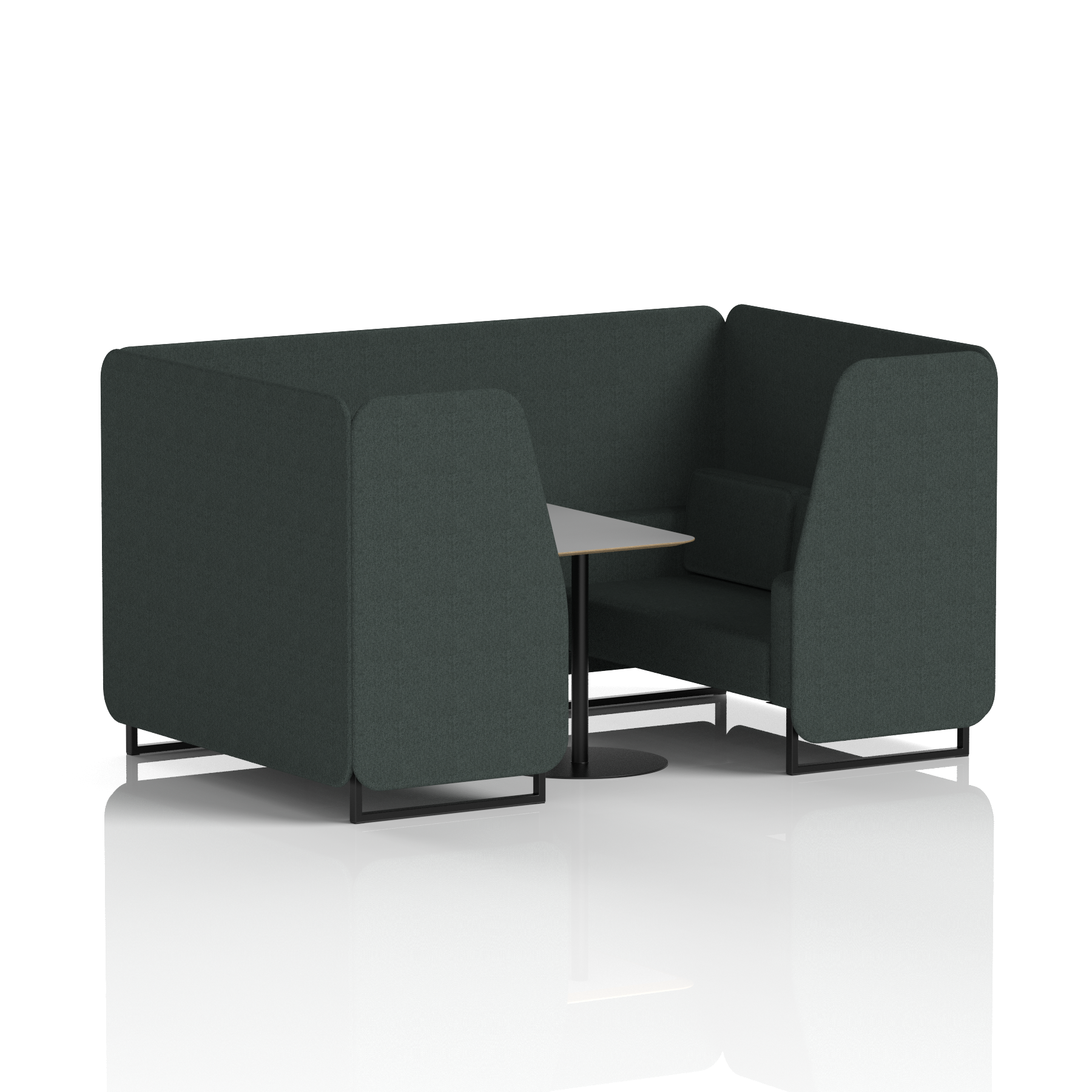 Brixworth Booth With Black Legs And Grey Table In Single Tone