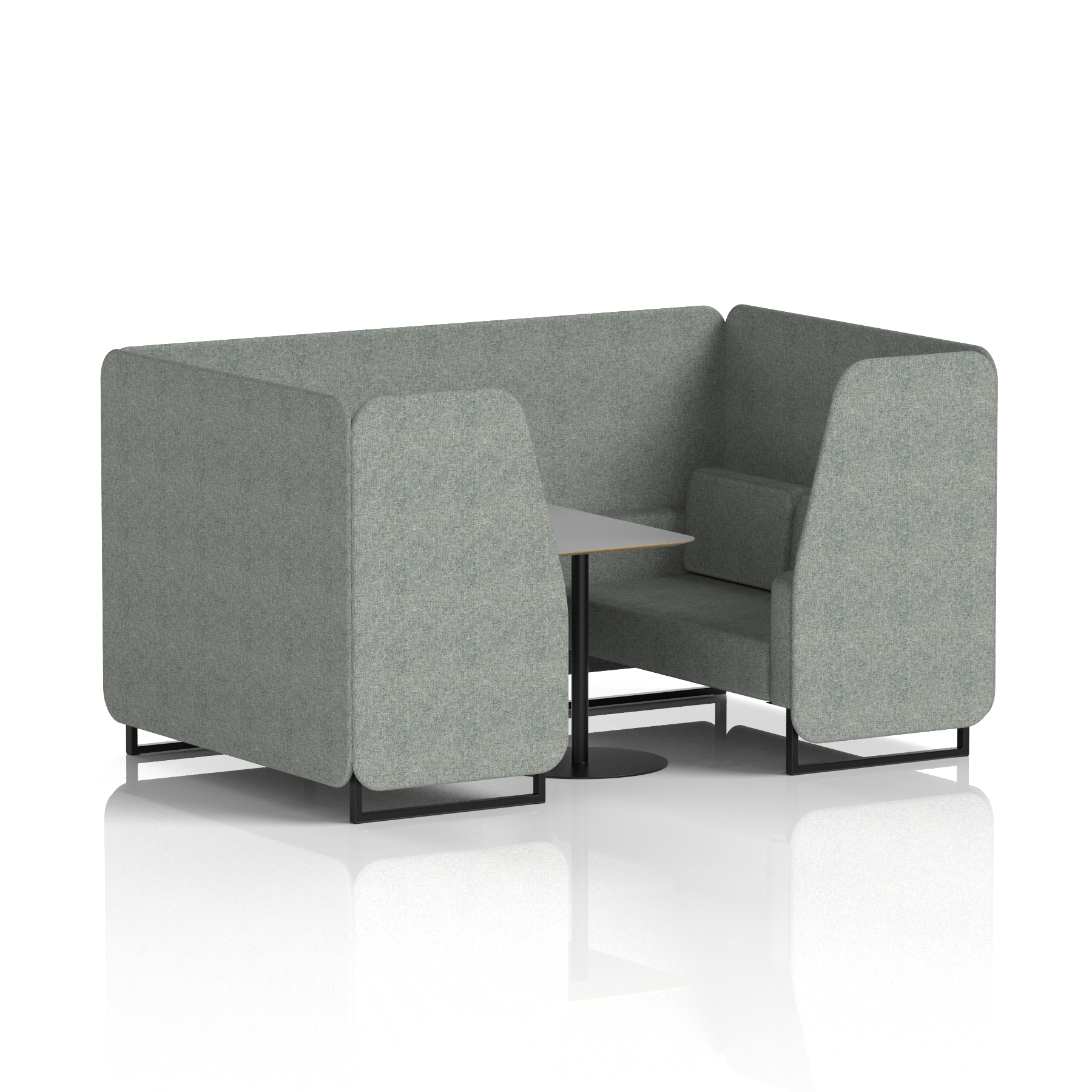 Brixworth Booth With Black Legs And Grey Table In Single Tone