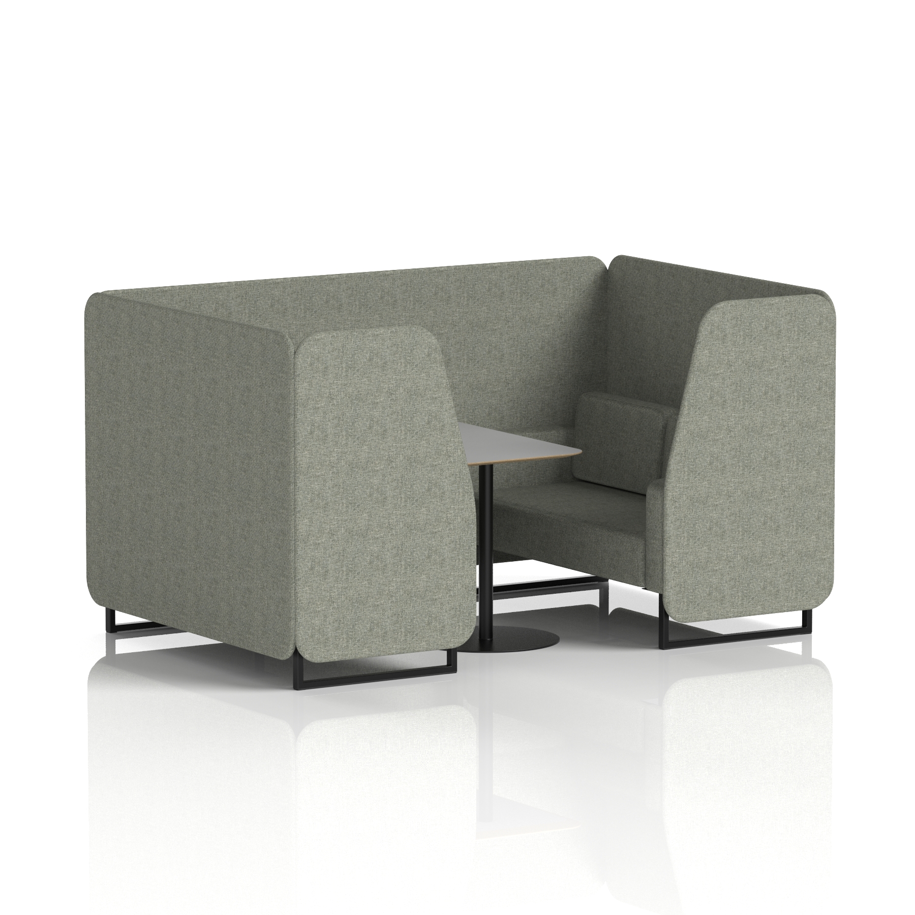 Brixworth Booth With Black Legs And Grey Table In Single Tone