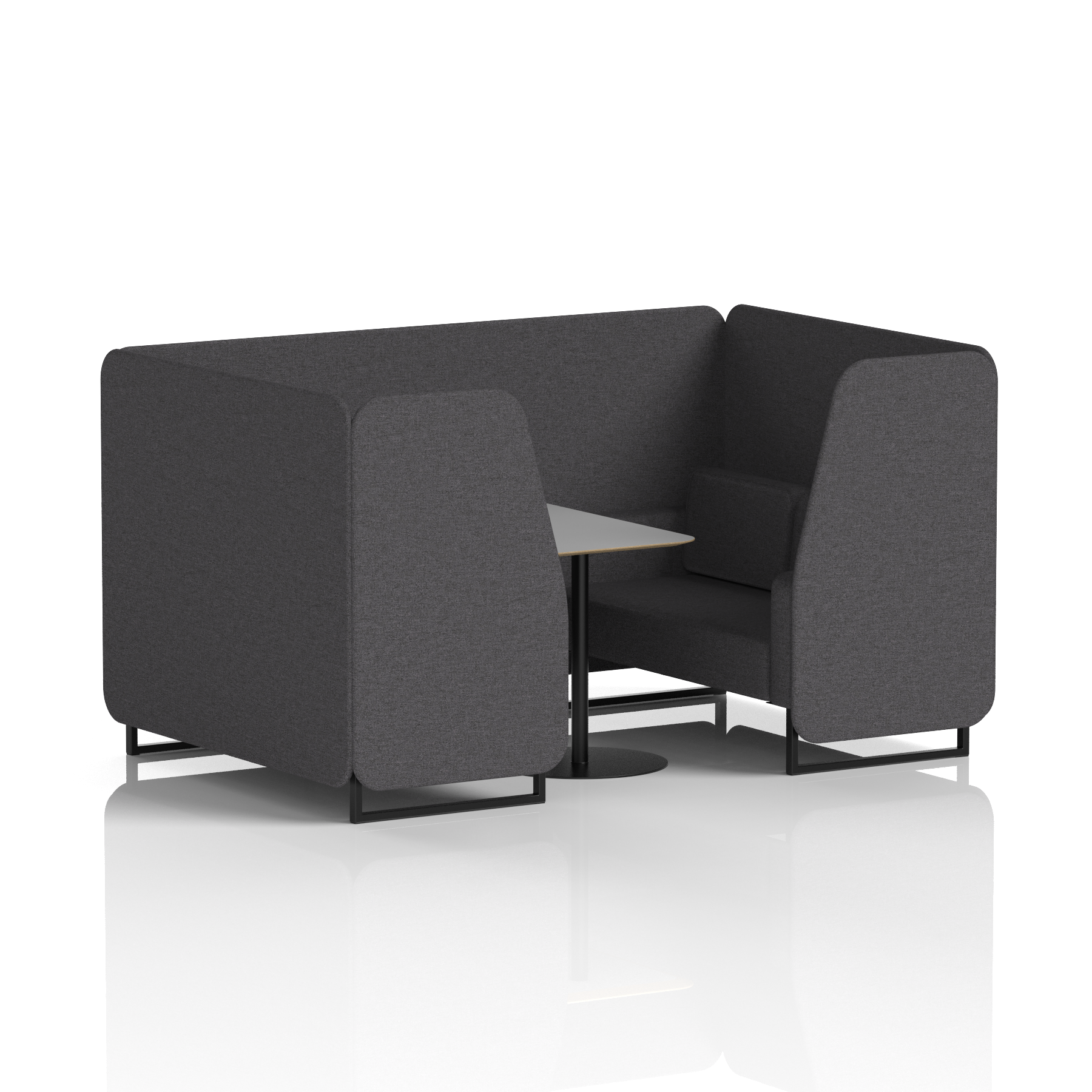 Brixworth Booth With Black Legs And Grey Table In Single Tone