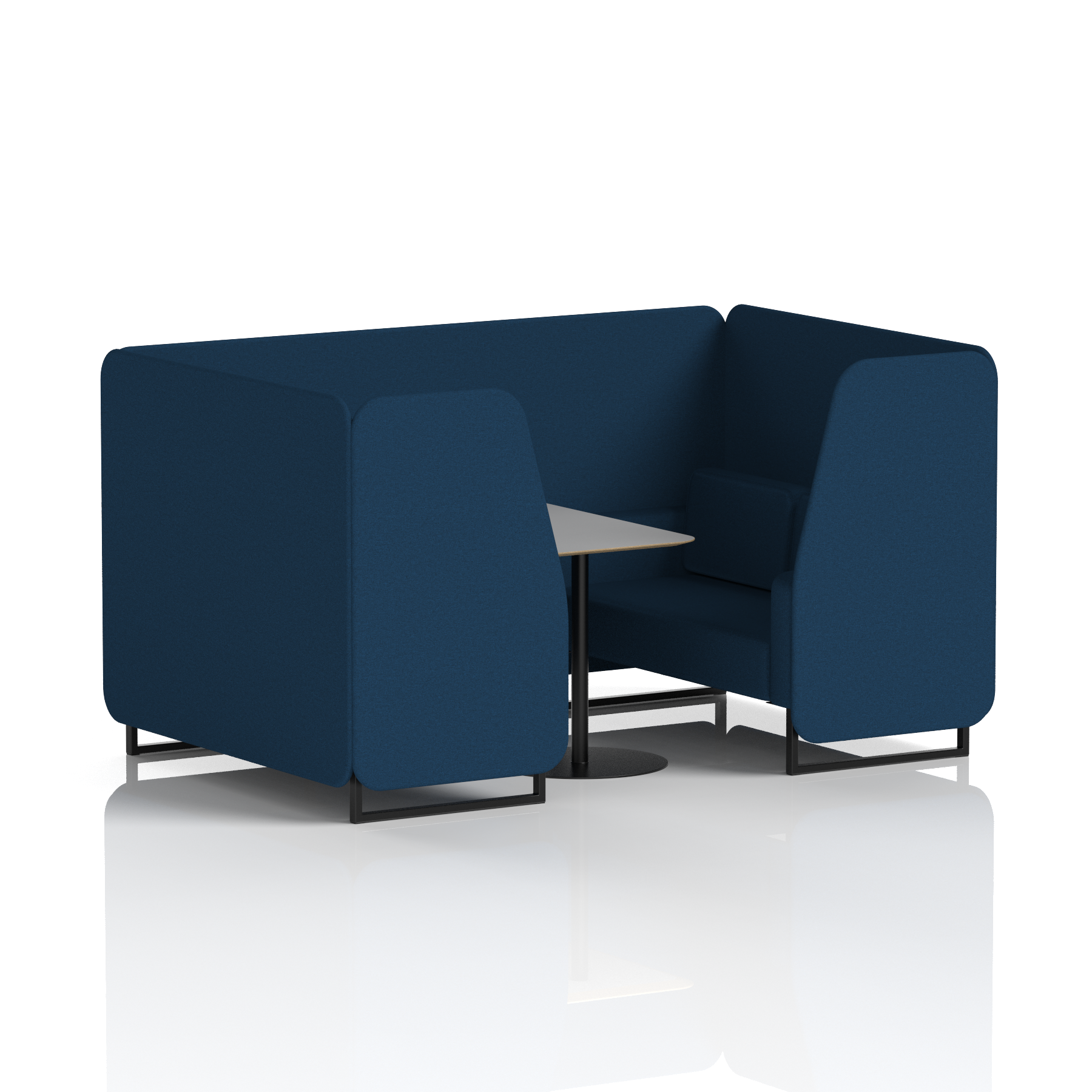 Brixworth Booth With Black Legs And Grey Table In Single Tone