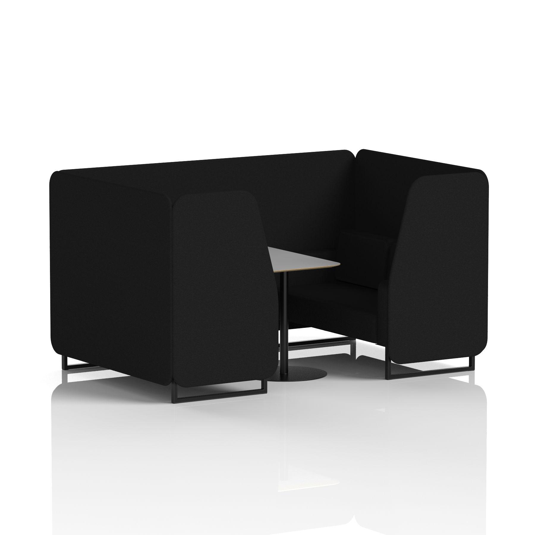 Brixworth Booth With Black Legs And Grey Table In Single Tone