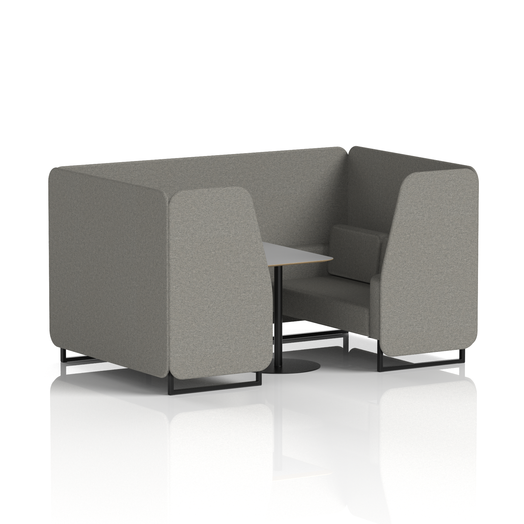 Brixworth Booth With Black Legs And Grey Table In Single Tone