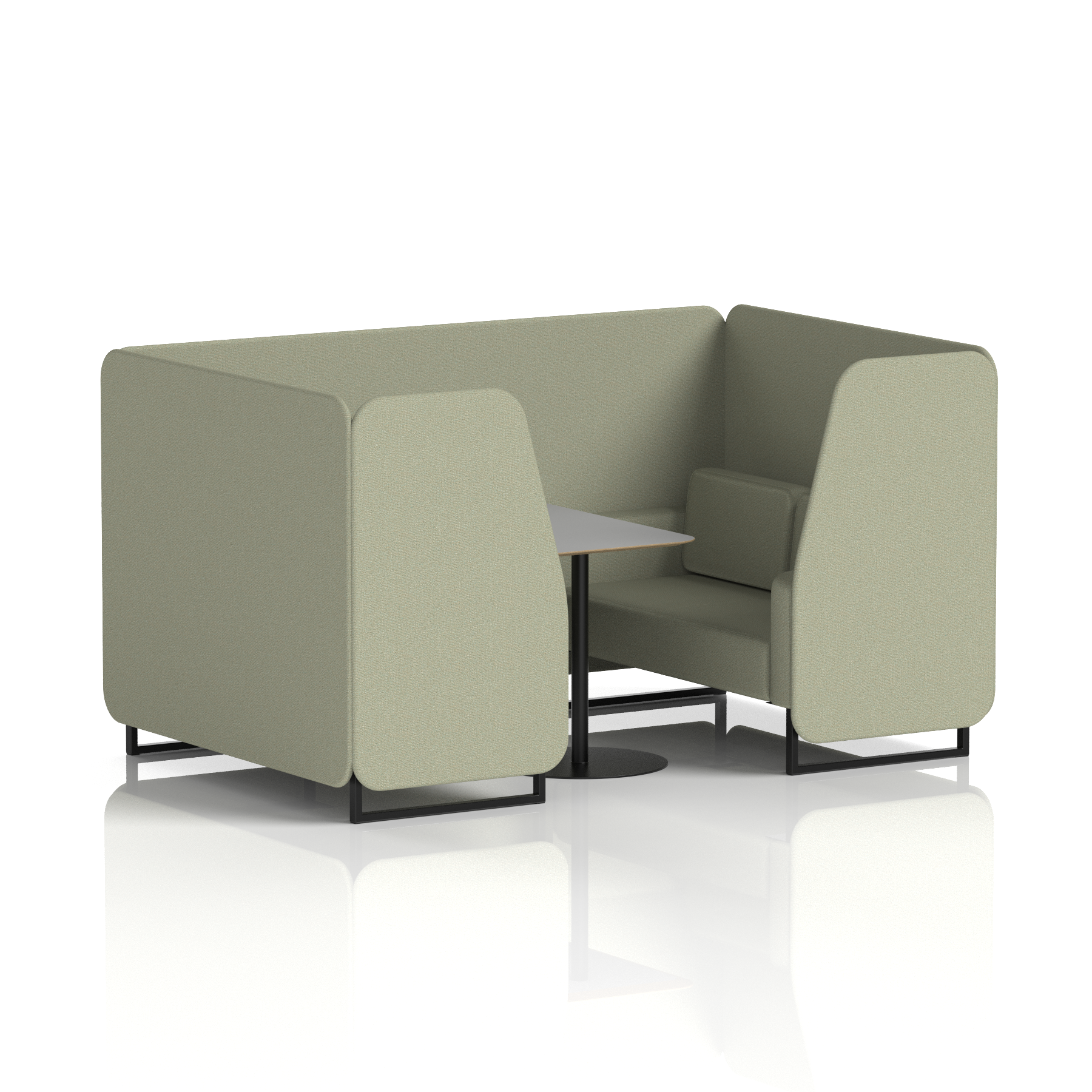 Brixworth Booth With Black Legs And Grey Table In Single Tone