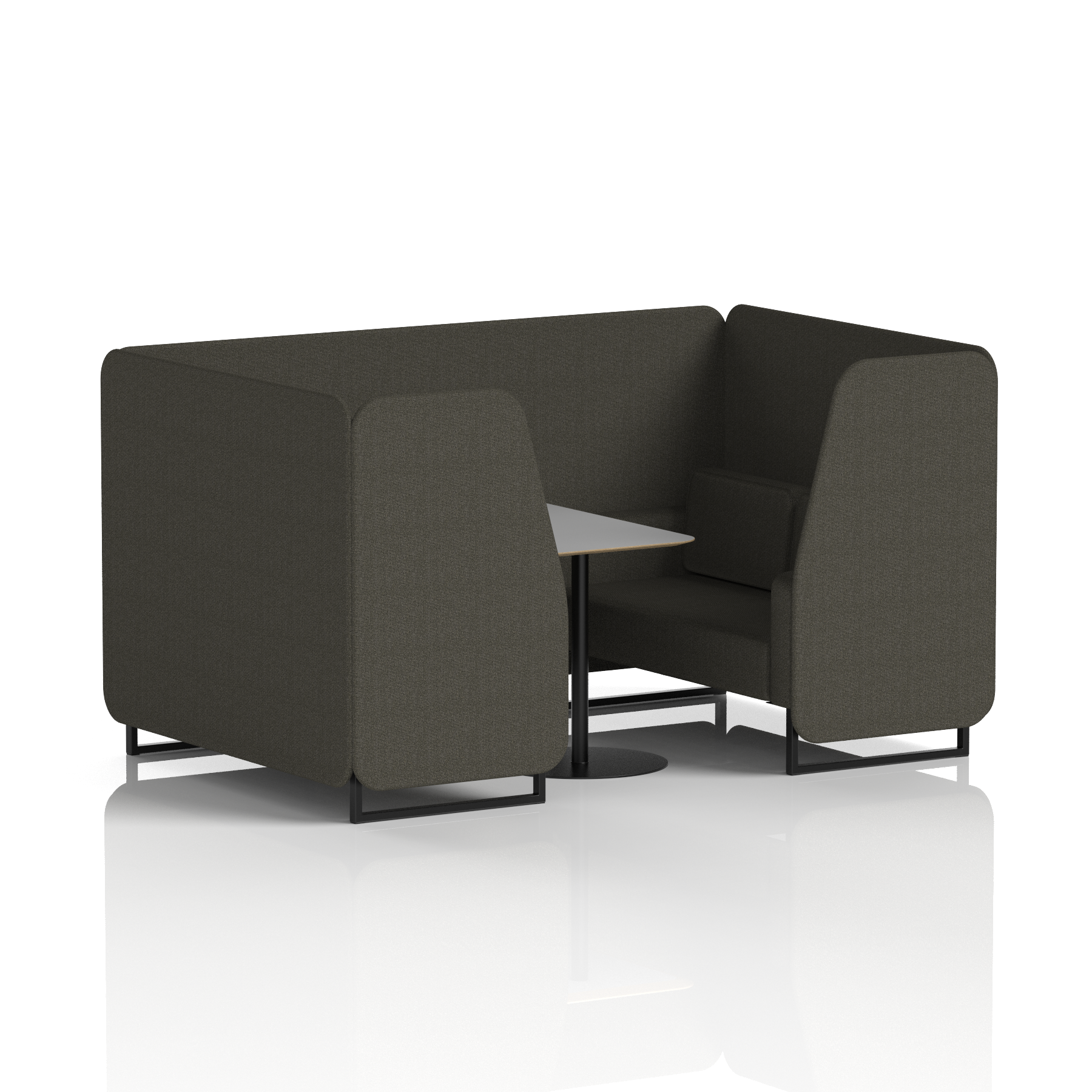 Brixworth Booth With Black Legs And Grey Table In Single Tone