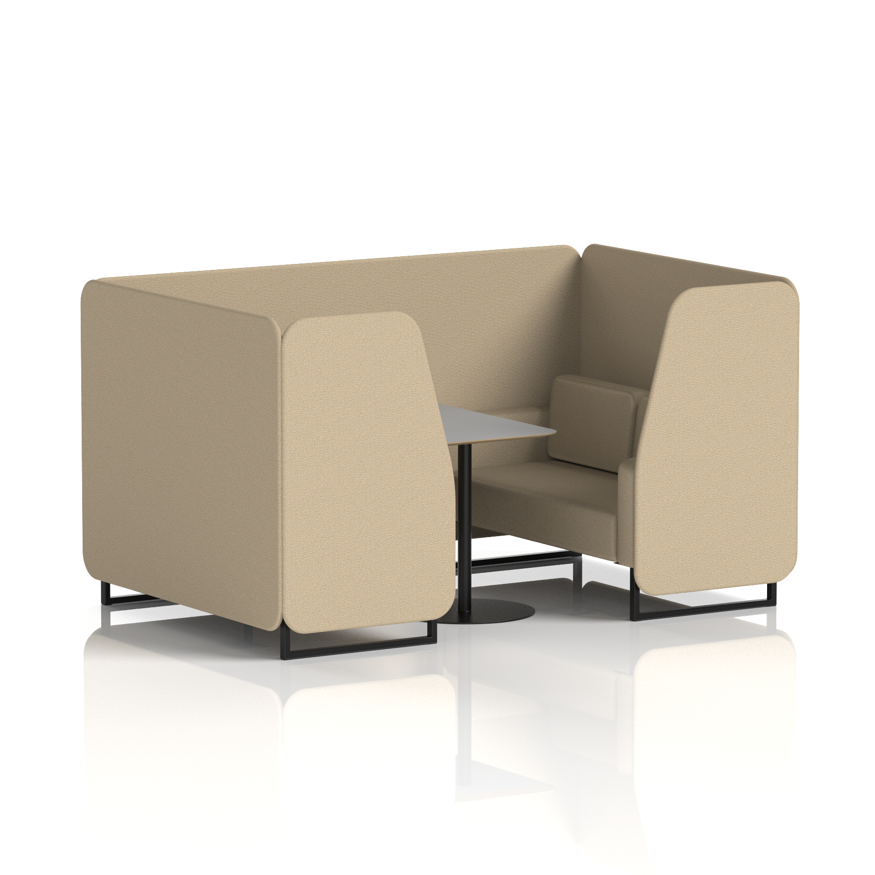 Brixworth Booth With Black Legs And Grey Table In Single Tone