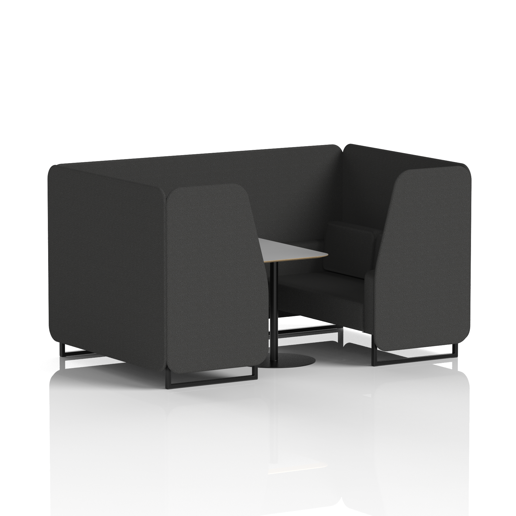 Brixworth Booth With Black Legs And Grey Table In Single Tone