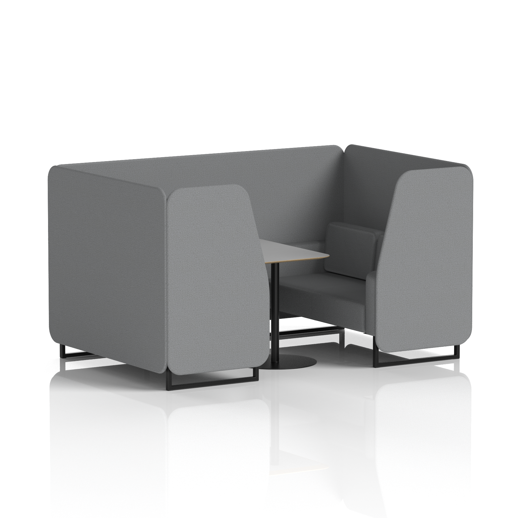 Brixworth Booth With Black Legs And Grey Table In Single Tone
