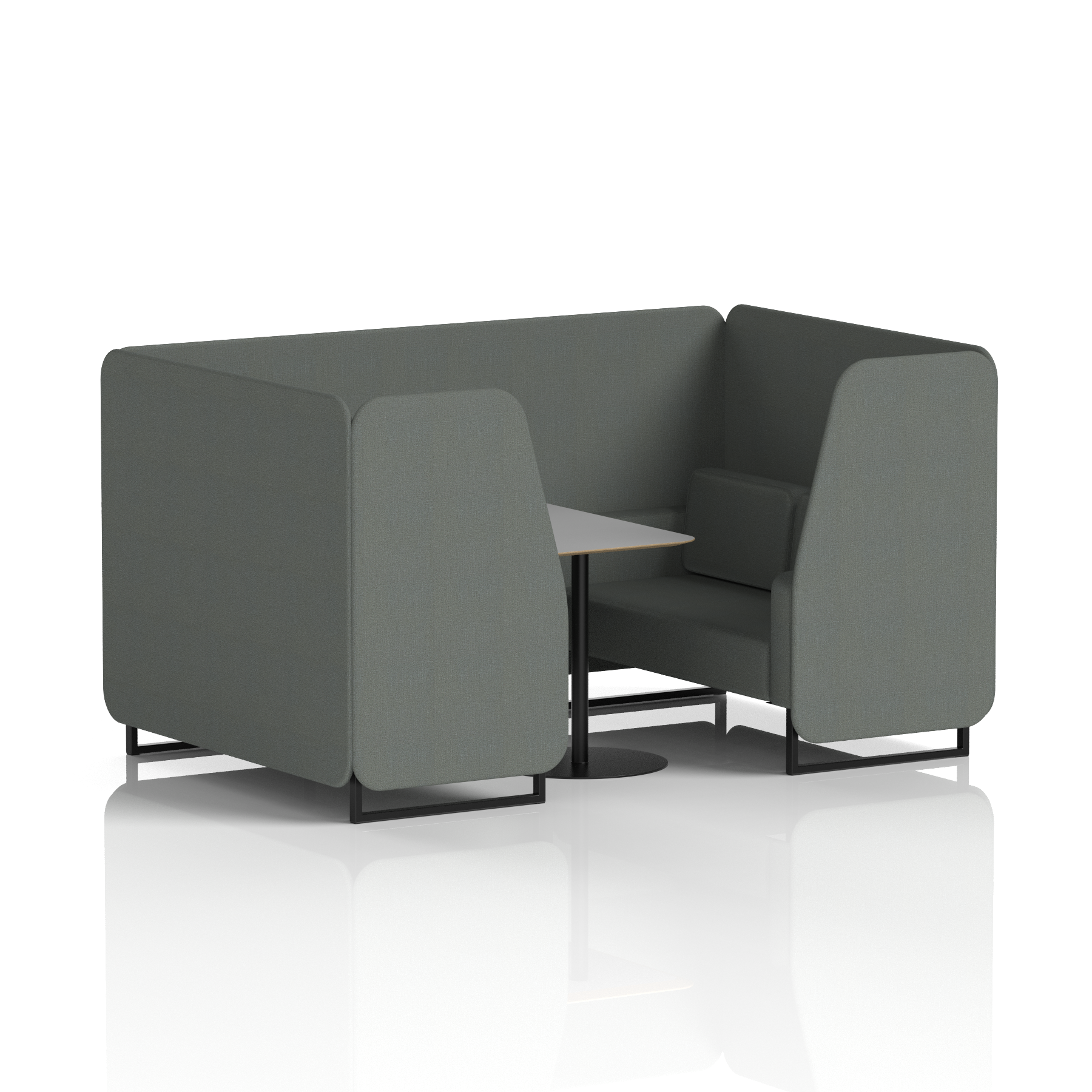 Brixworth Booth With Black Legs And Grey Table In Single Tone