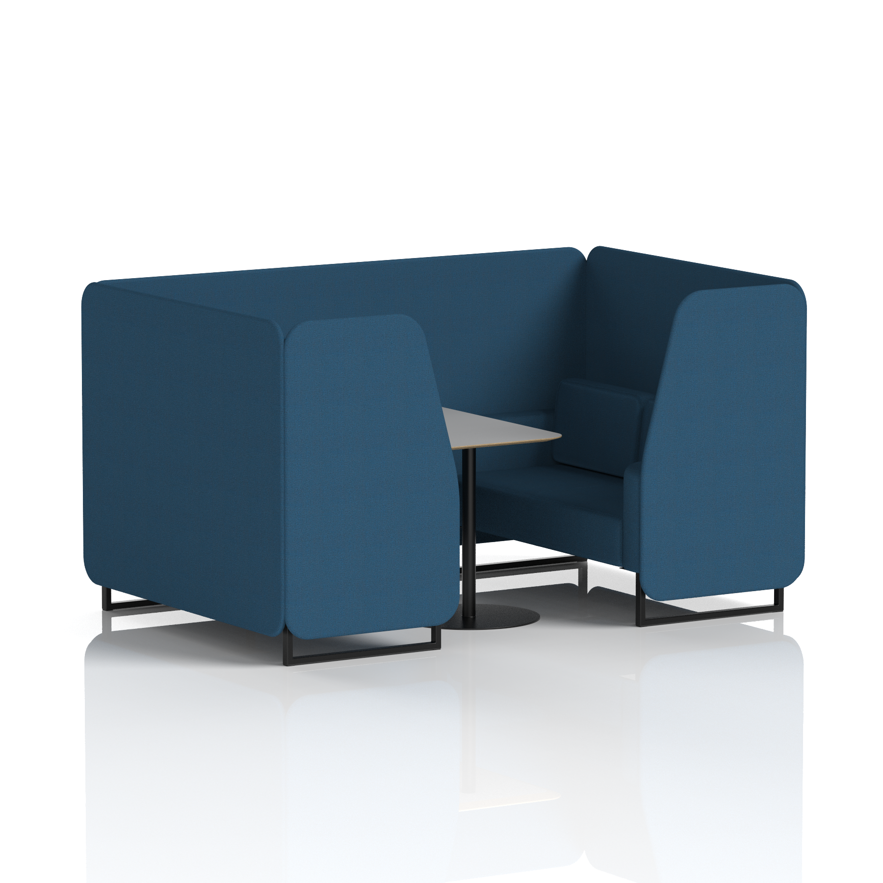 Brixworth Booth With Black Legs And Grey Table In Single Tone