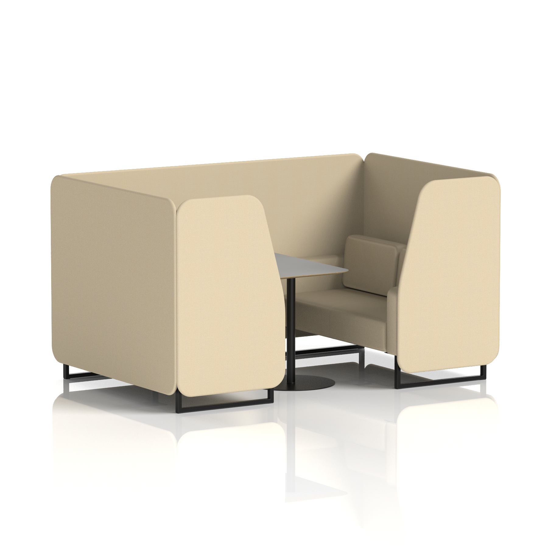 Brixworth Booth With Black Legs And Grey Table In Single Tone