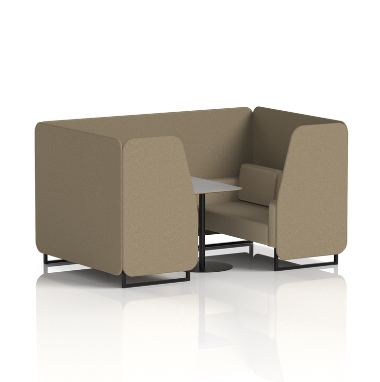 Brixworth Booth With Black Legs And Grey Table In Two Tone