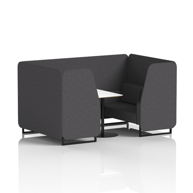 Brixworth Booth With Black Legs And White Table In Single Tone