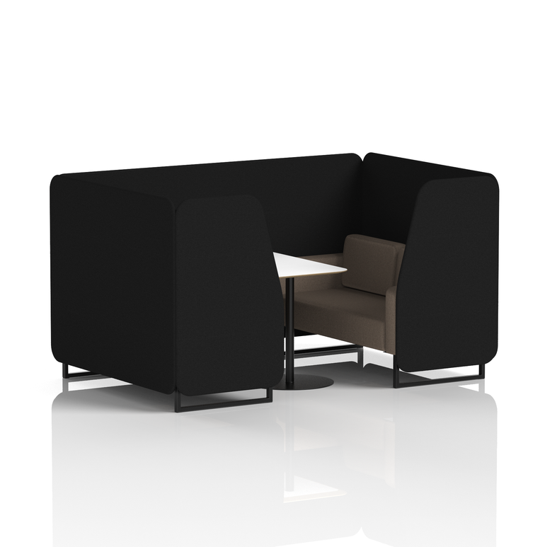Brixworth Booth With Black Legs And White Table In Two Tone
