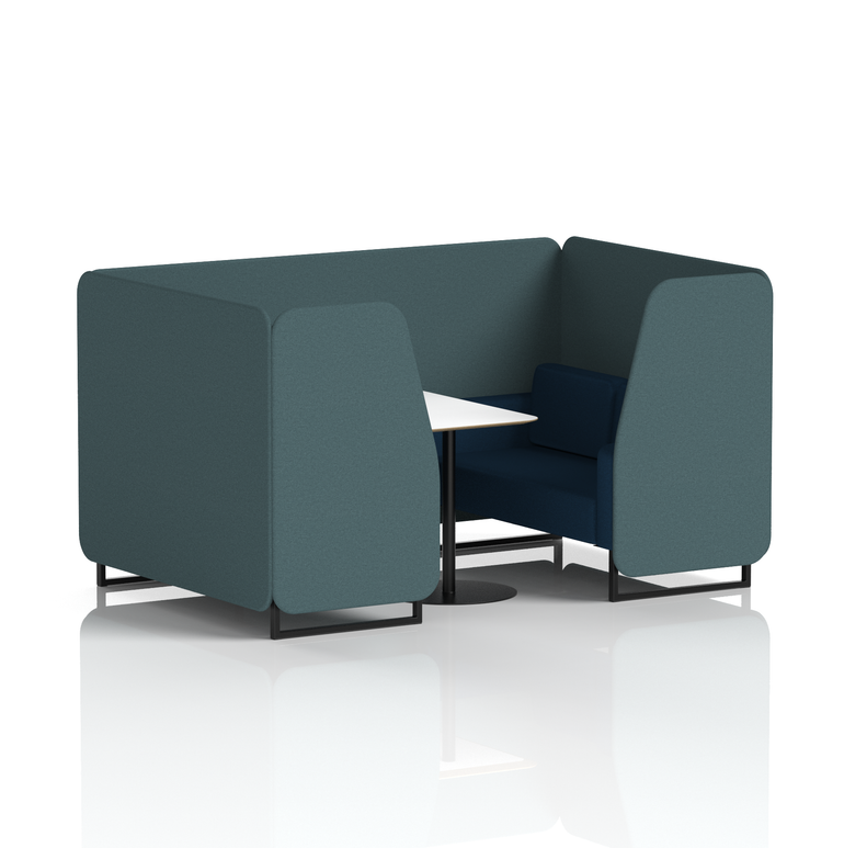 Brixworth Booth With Black Legs And White Table In Two Tone