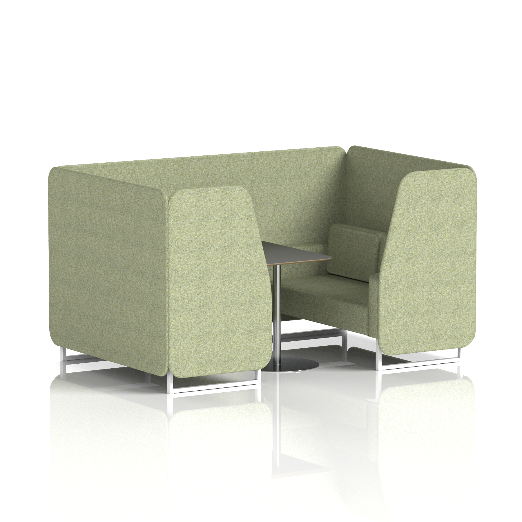 Brixworth Booth With White Legs And Black Table In Single Tone