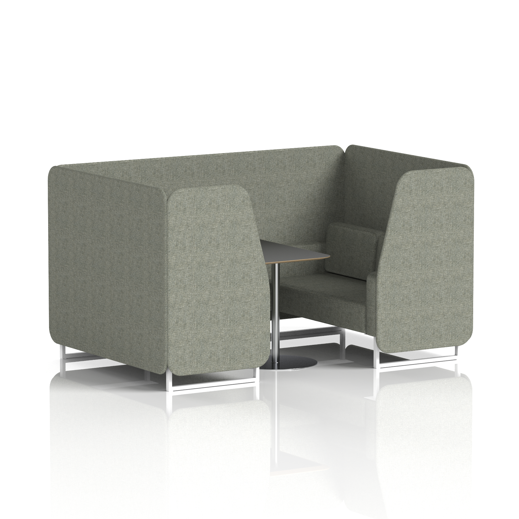 Brixworth Booth With White Legs And Black Table In Single Tone