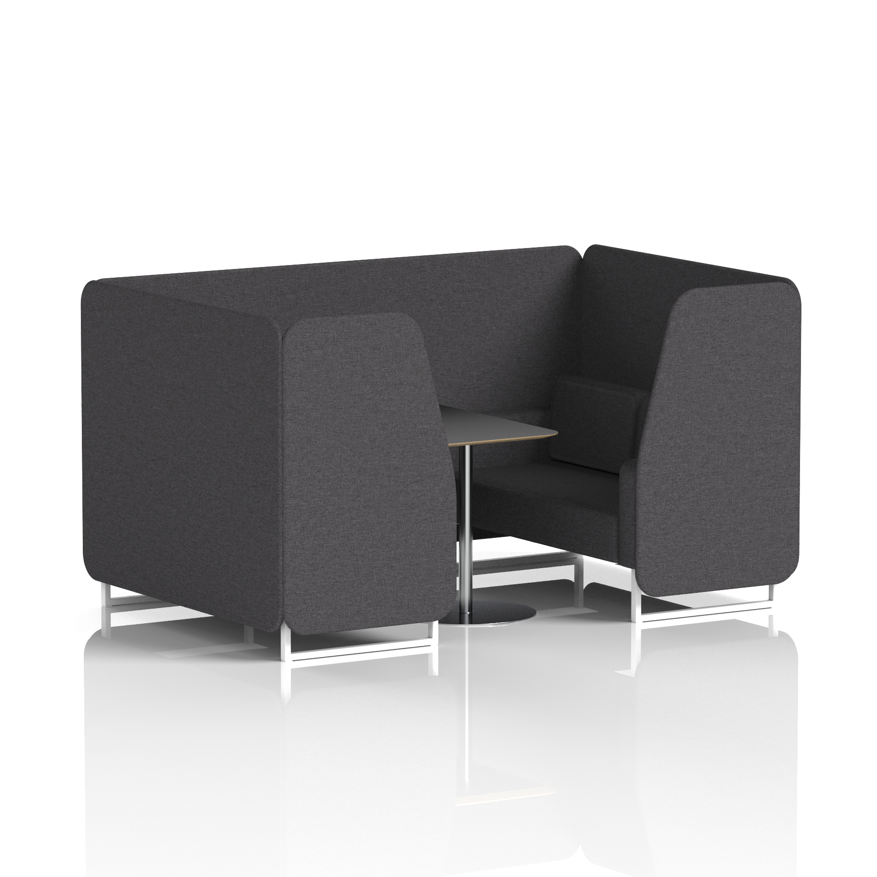 Brixworth Booth With White Legs And Black Table In Single Tone