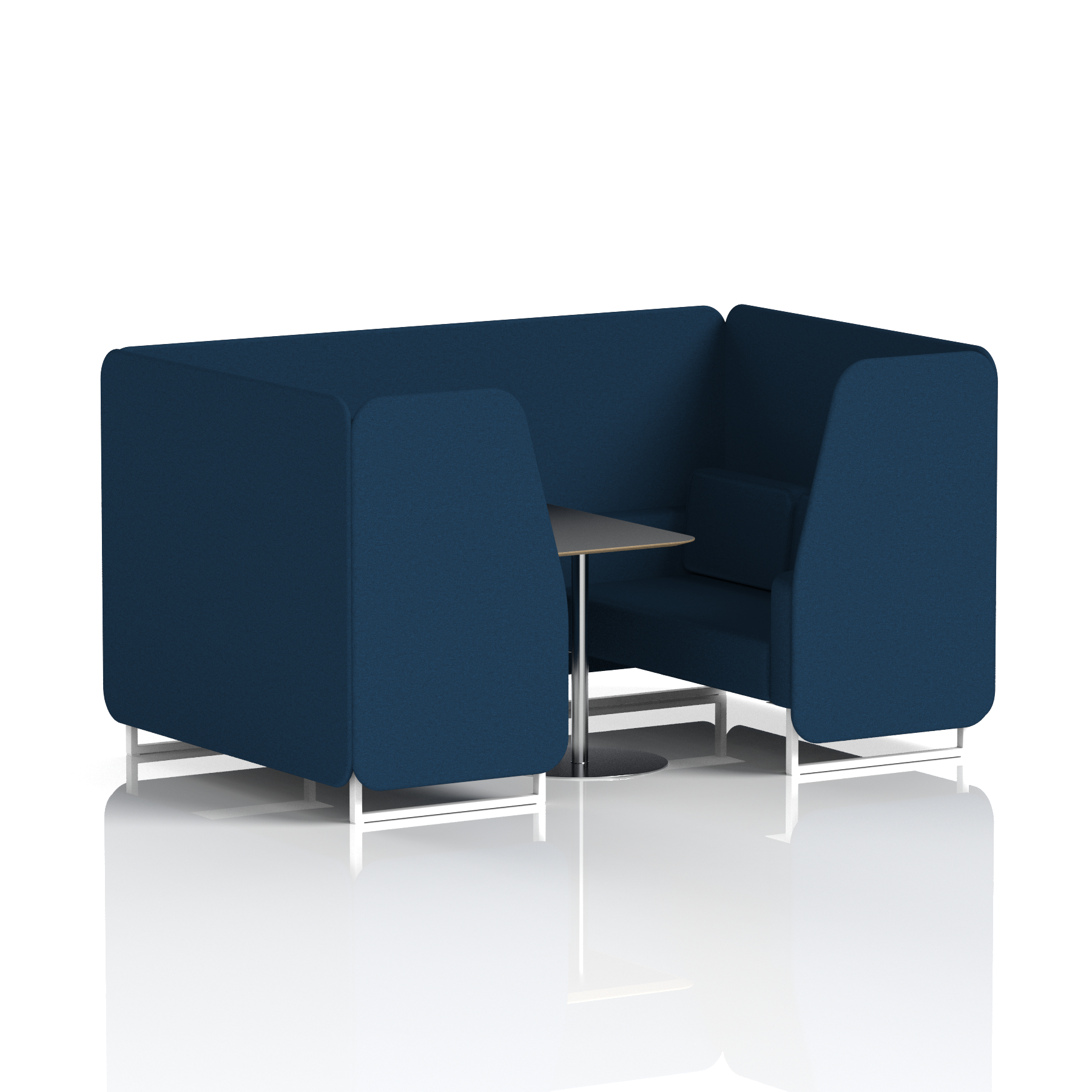 Brixworth Booth With White Legs And Black Table In Single Tone